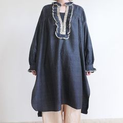 BELEH �٥졧100��Hand Woven Silk dress ���륯�ե�륿�å�����˥å���BLUE��