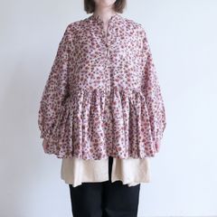 BELEH �٥졧100��Hand Woven silk gathered blouse ���륯�ץ��ȥ��㥶���֥饦��
