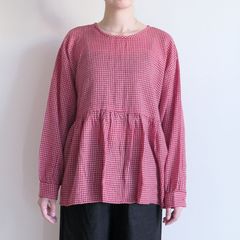 メゾンドソイル maison de soil :GATHERED CREW NECK PULLOVER ギャザークルーネックプルオーバー