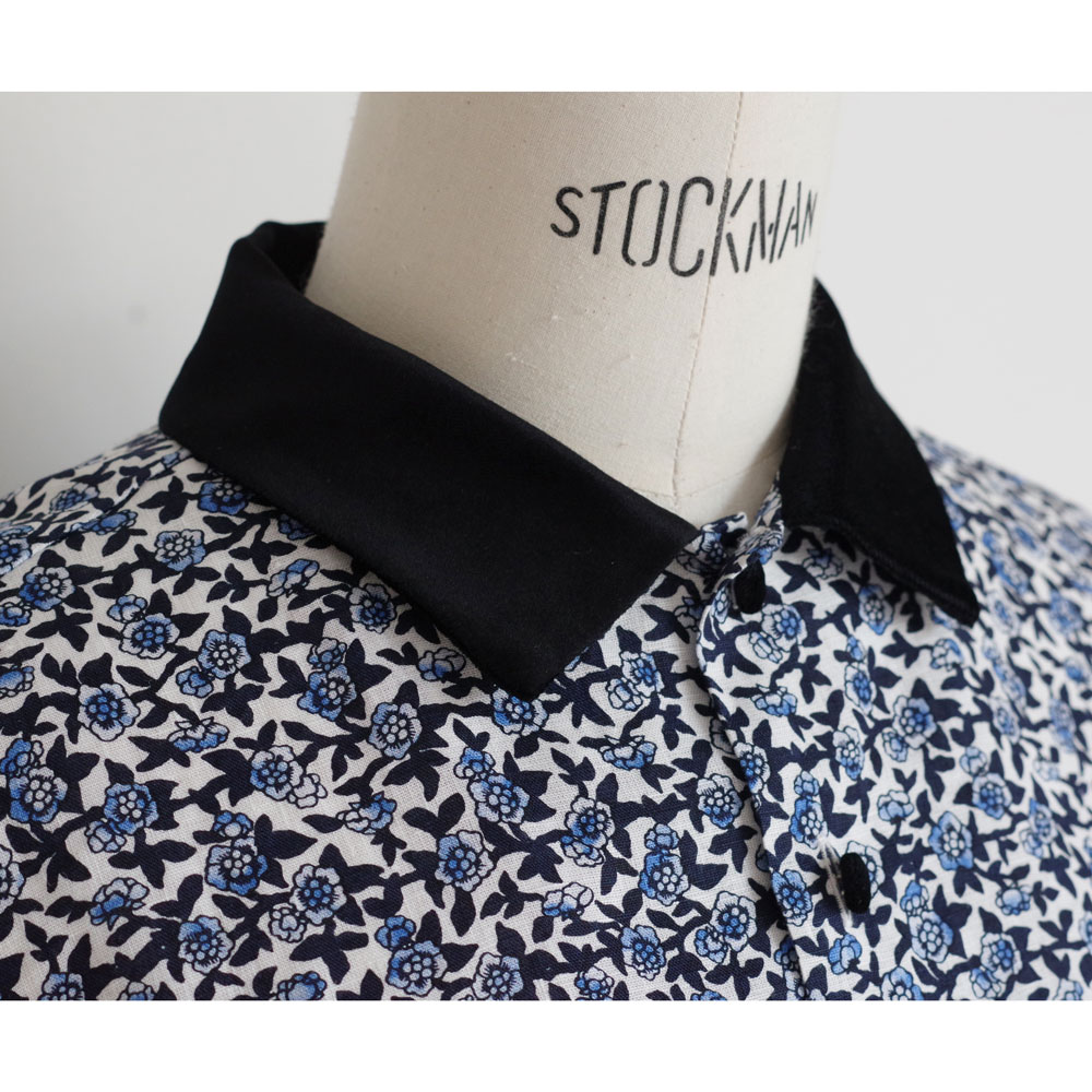 R&D.M.Co- ������ɥޥ󥺥ơ��顼 : OLD BLUE WAIST GATHER BLOUSE ��ͥ�ץ��ȥ��㥶���֥饦��