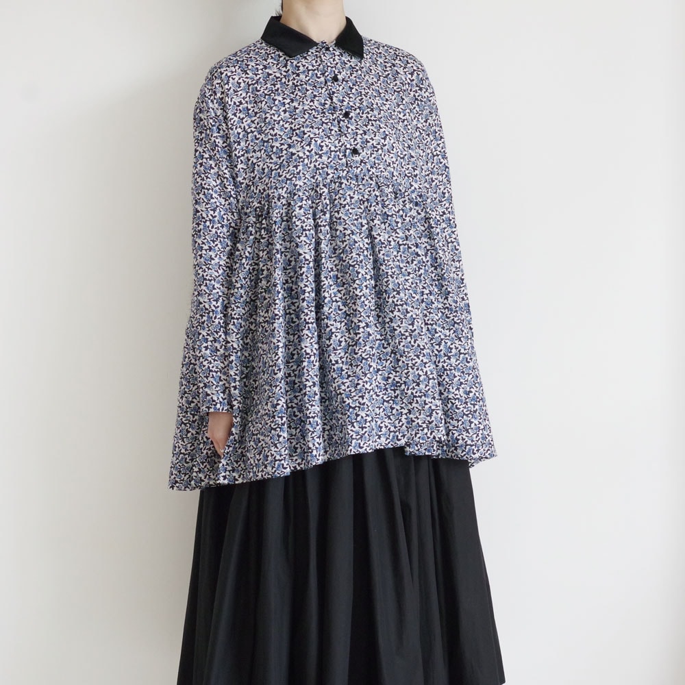 R&D.M.Co- ������ɥޥ󥺥ơ��顼 : OLD BLUE WAIST GATHER BLOUSE ��ͥ�ץ��ȥ��㥶���֥饦��
