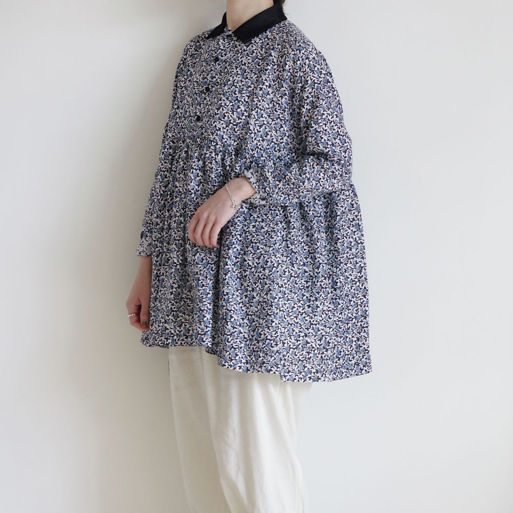 R&D.M.Co- ������ɥޥ󥺥ơ��顼 : OLD BLUE WAIST GATHER BLOUSE ��ͥ�ץ��ȥ��㥶���֥饦��