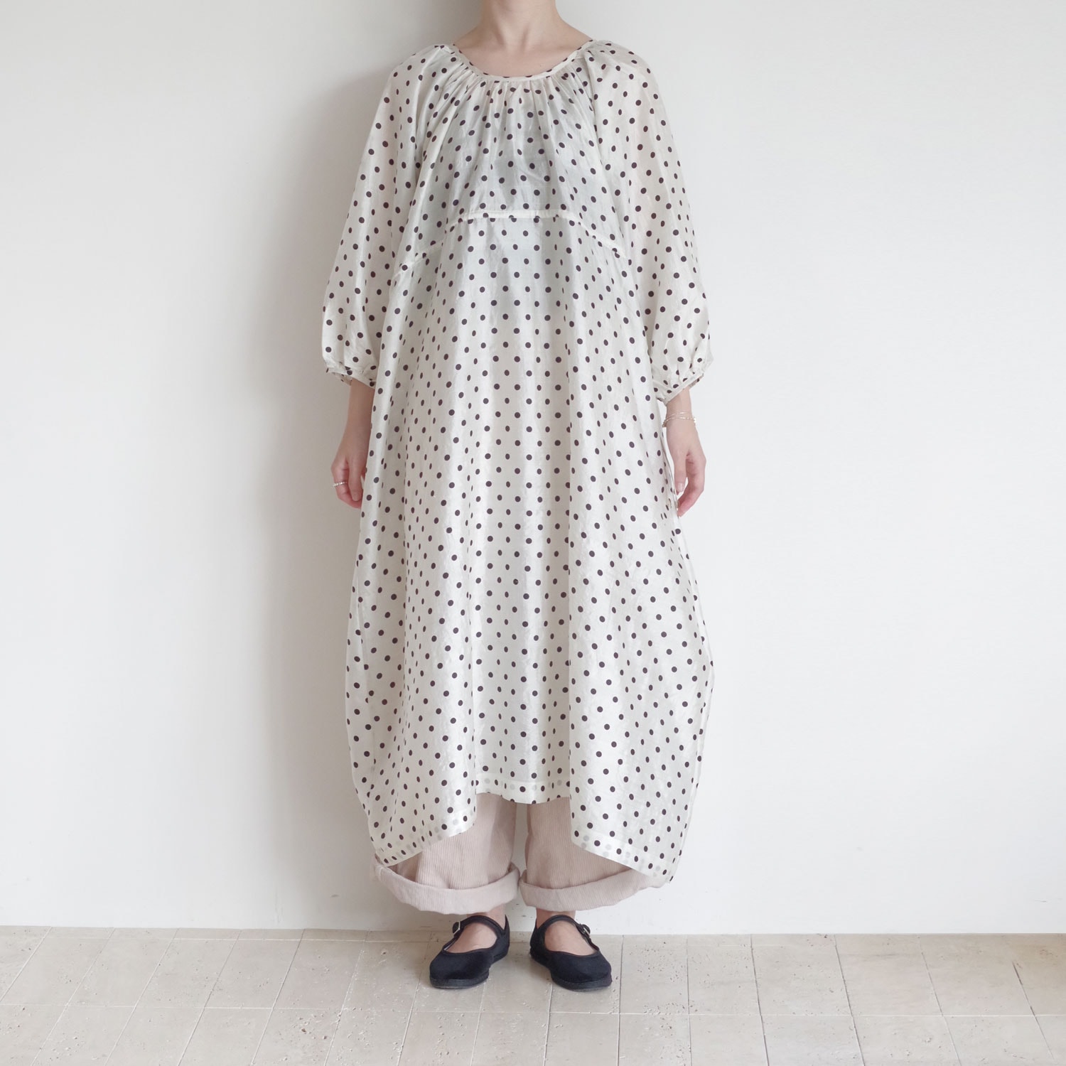 BUNON �֥Υ� : Back Button Dress �ɥåȥץ��ȥХå��ܥ�����ԡ���