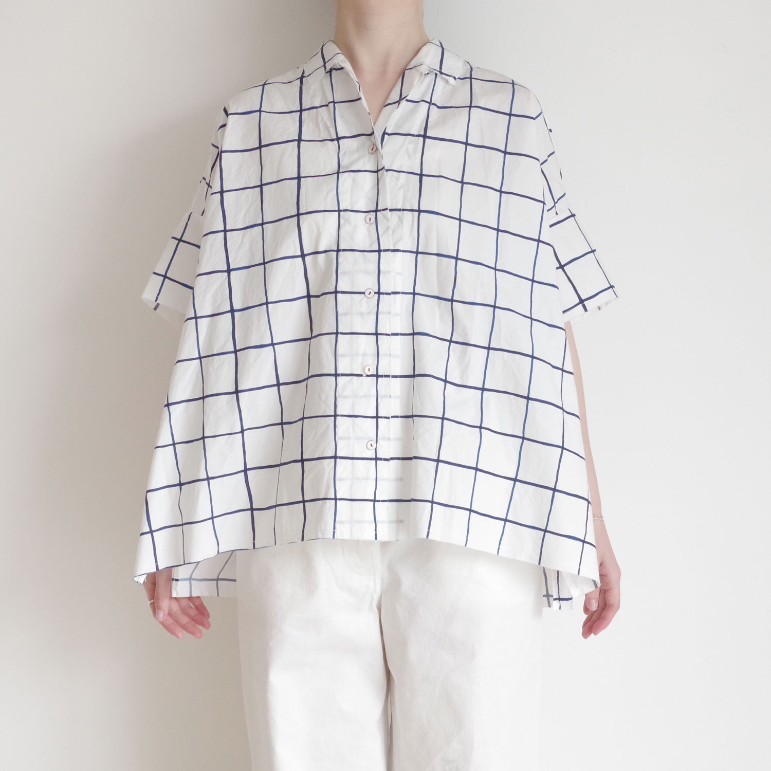 H+ HANNOH WESSEL ���å���ץ�她���Ρ��������� : Printed Shirt Serenity �ץ��ȥ����ץ󥫥顼�֥饦��