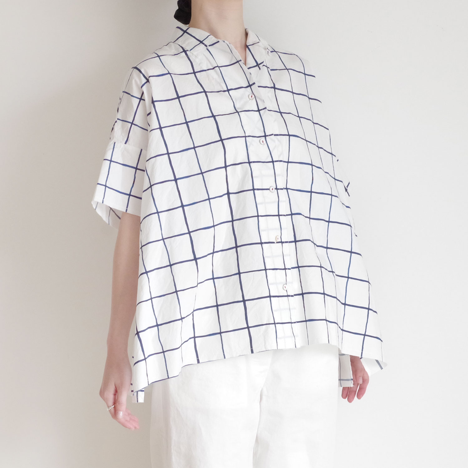 H+ HANNOH WESSEL ���å���ץ�她���Ρ��������� : Printed Shirt Serenity �ץ��ȥ����ץ󥫥顼�֥饦��