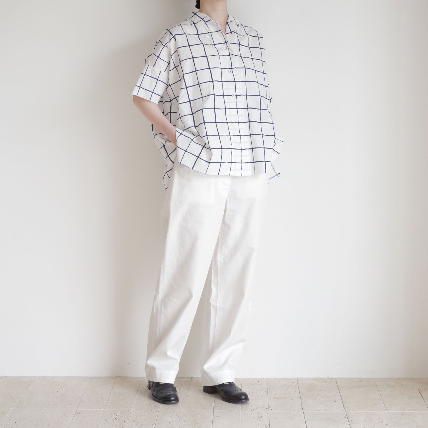 H+ HANNOH WESSEL ���å���ץ�她���Ρ��������� : Printed Shirt Serenity �ץ��ȥ����ץ󥫥顼�֥饦��