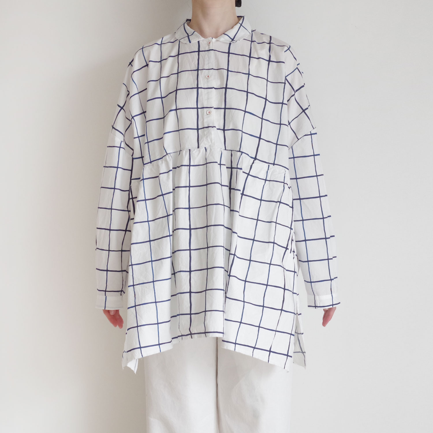 H+ HANNOH WESSEL ���å���ץ�她���Ρ��������� : Printed Shirt Saloma �ץ��ȥץ륪���С��֥饦��