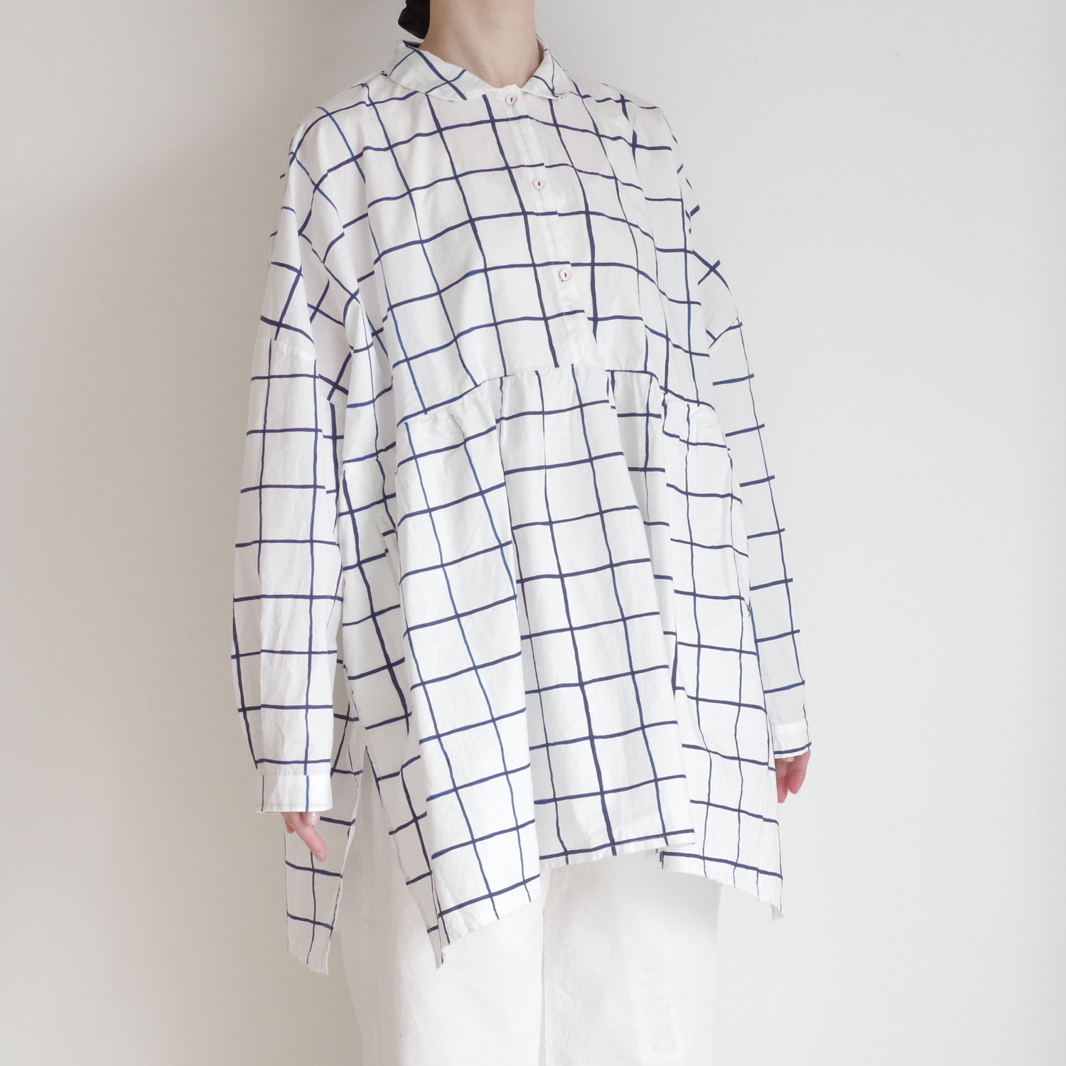 H+ HANNOH WESSEL ���å���ץ�她���Ρ��������� : Printed Shirt Saloma �ץ��ȥץ륪���С��֥饦��