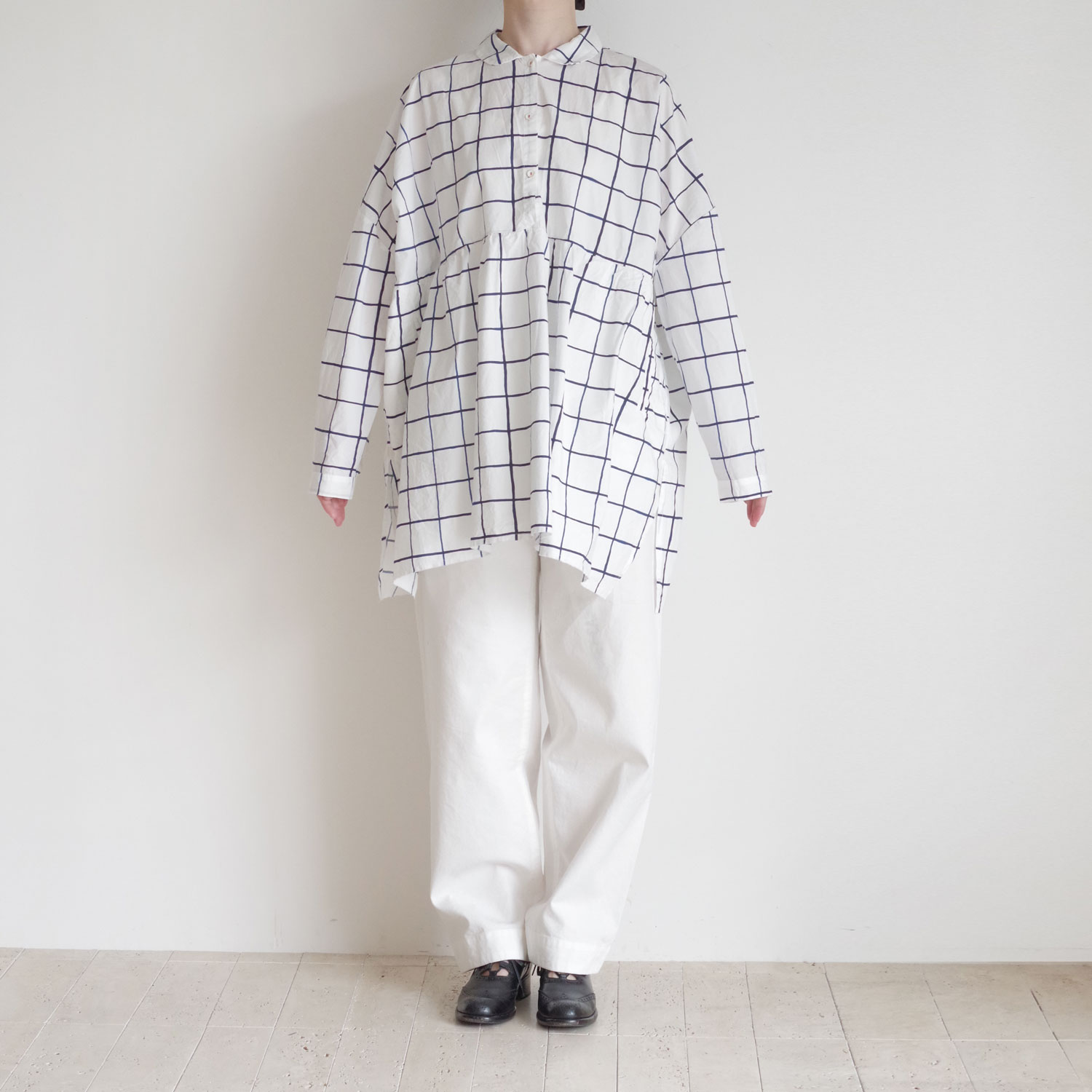 H+ HANNOH WESSEL ���å���ץ�她���Ρ��������� : Printed Shirt Saloma �ץ��ȥץ륪���С��֥饦��