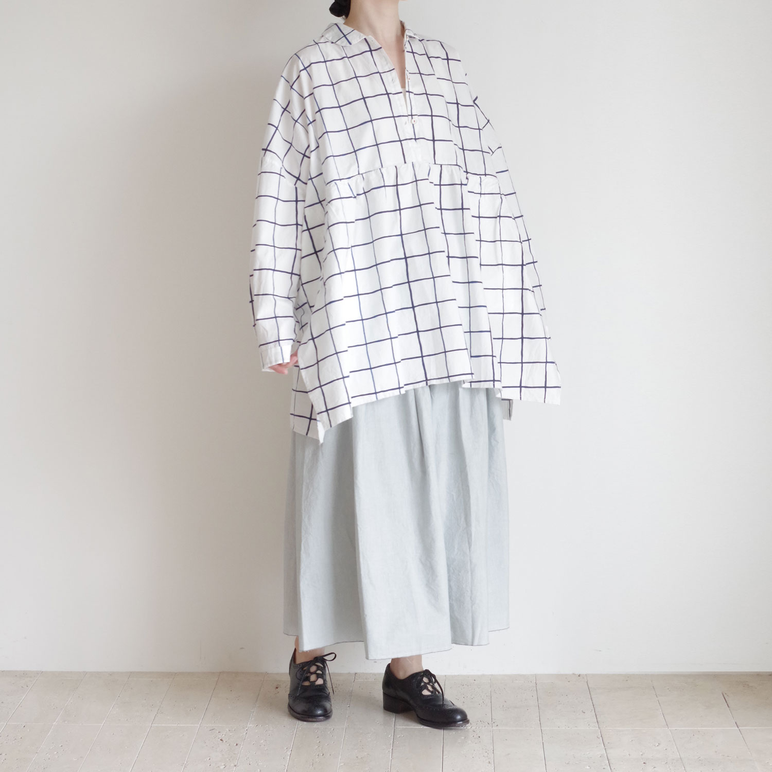 H+ HANNOH WESSEL ���å���ץ�她���Ρ��������� : Printed Shirt Saloma �ץ��ȥץ륪���С��֥饦��