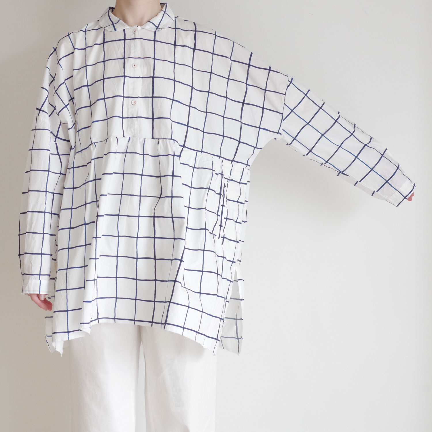 H+ HANNOH WESSEL ���å���ץ�她���Ρ��������� : Printed Shirt Saloma �ץ��ȥץ륪���С��֥饦��