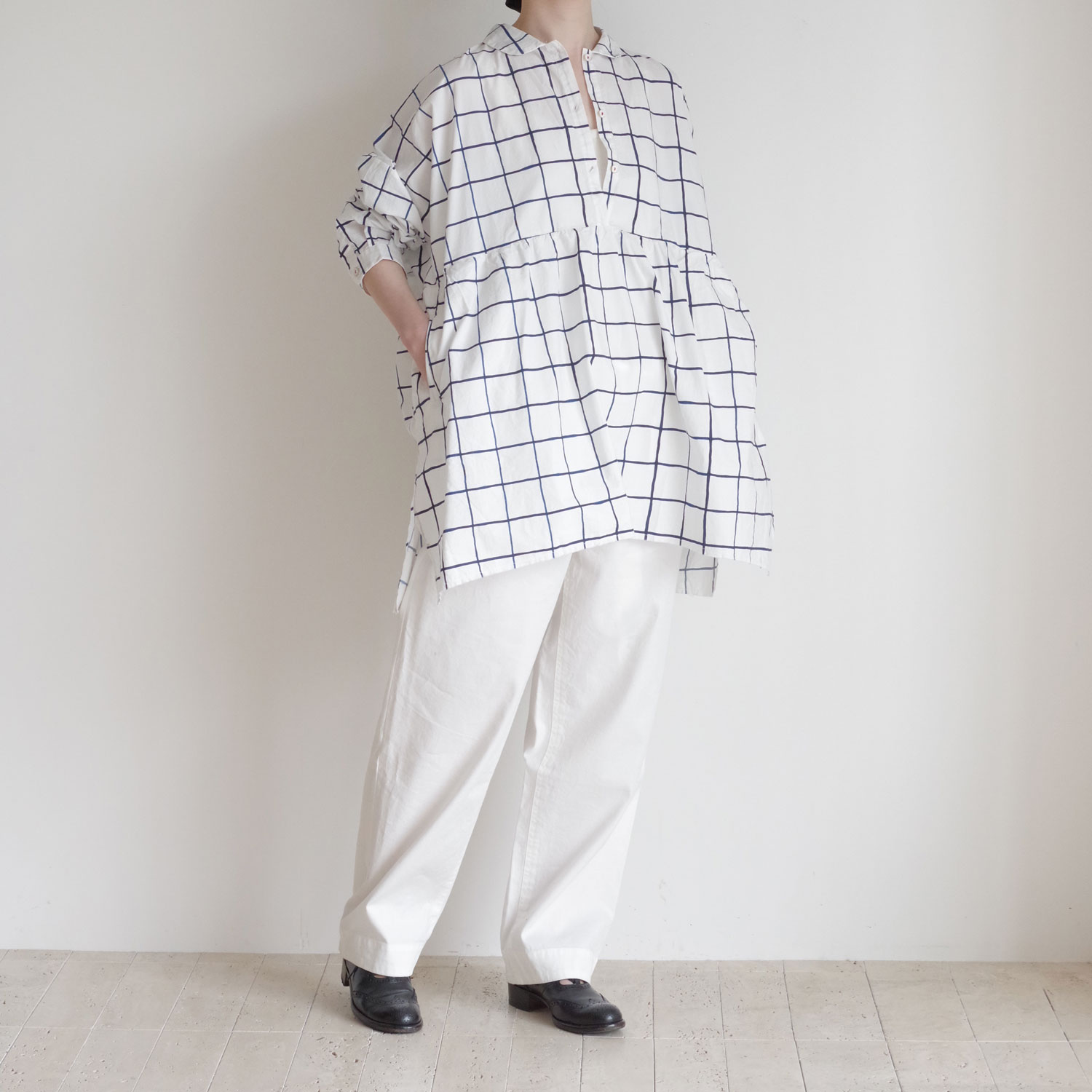 H+ HANNOH WESSEL ���å���ץ�她���Ρ��������� : Printed Shirt Saloma �ץ��ȥץ륪���С��֥饦��