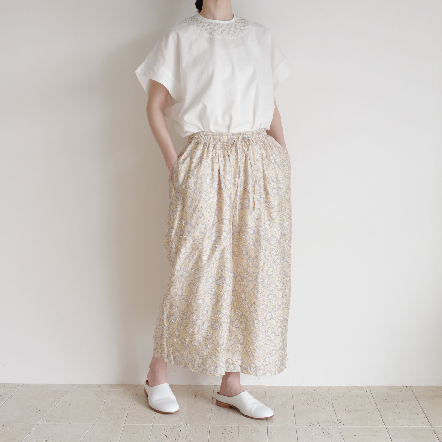 BUNON �֥Υ� : Embroidery TuckPants �ɽ����å��ѥ��