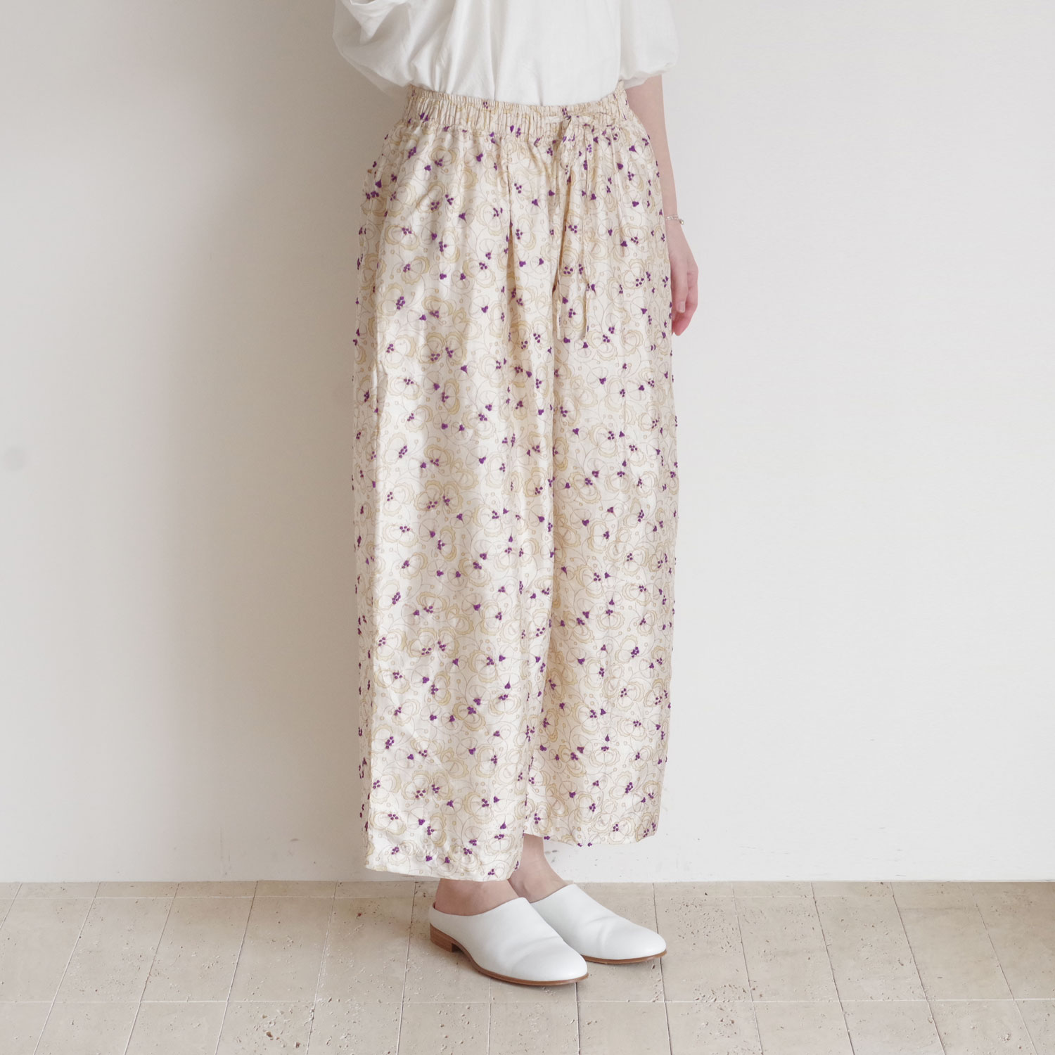 BUNON �֥Υ� : Embroidery TuckPants �ɽ����å��ѥ��