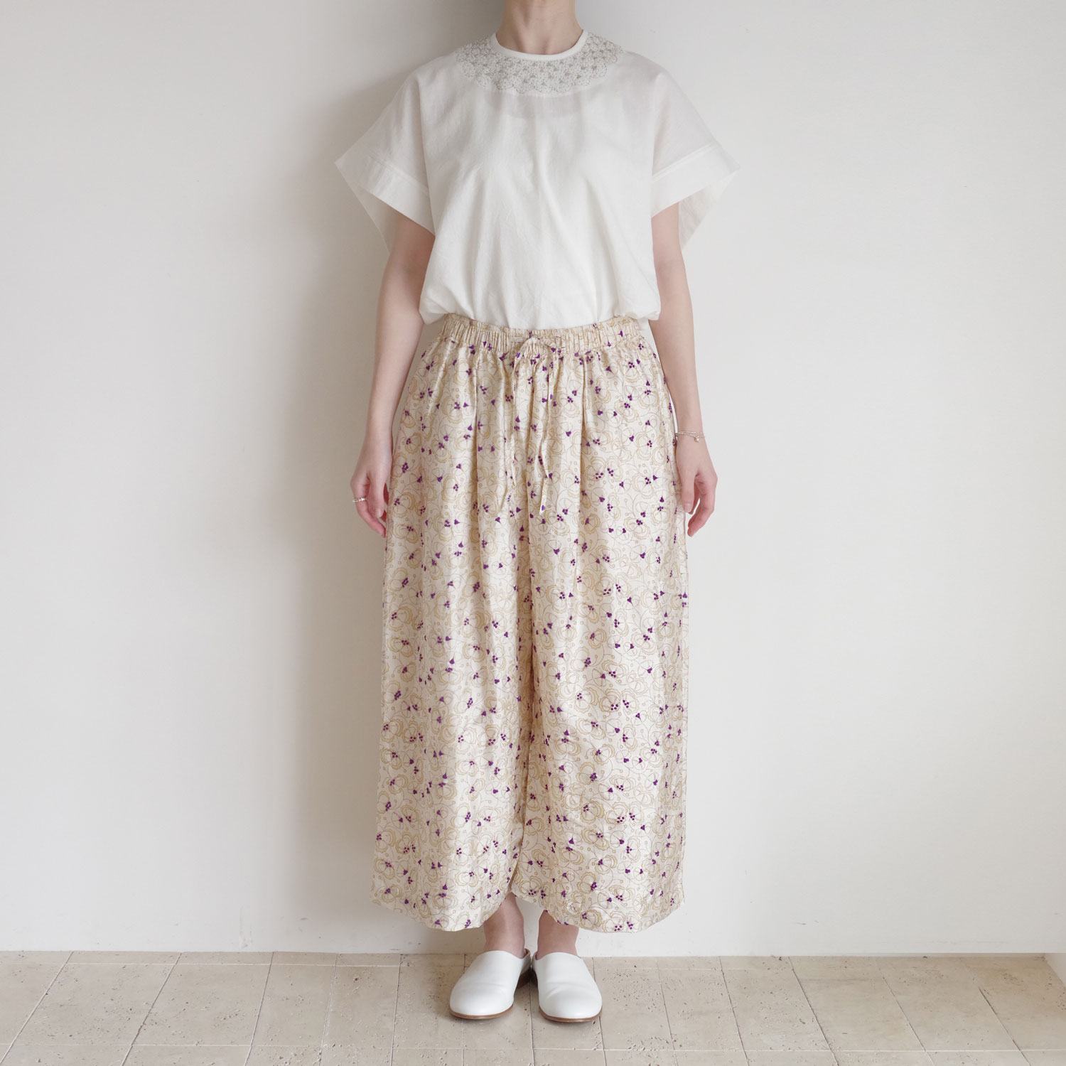 BUNON �֥Υ� : Embroidery TuckPants �ɽ����å��ѥ��