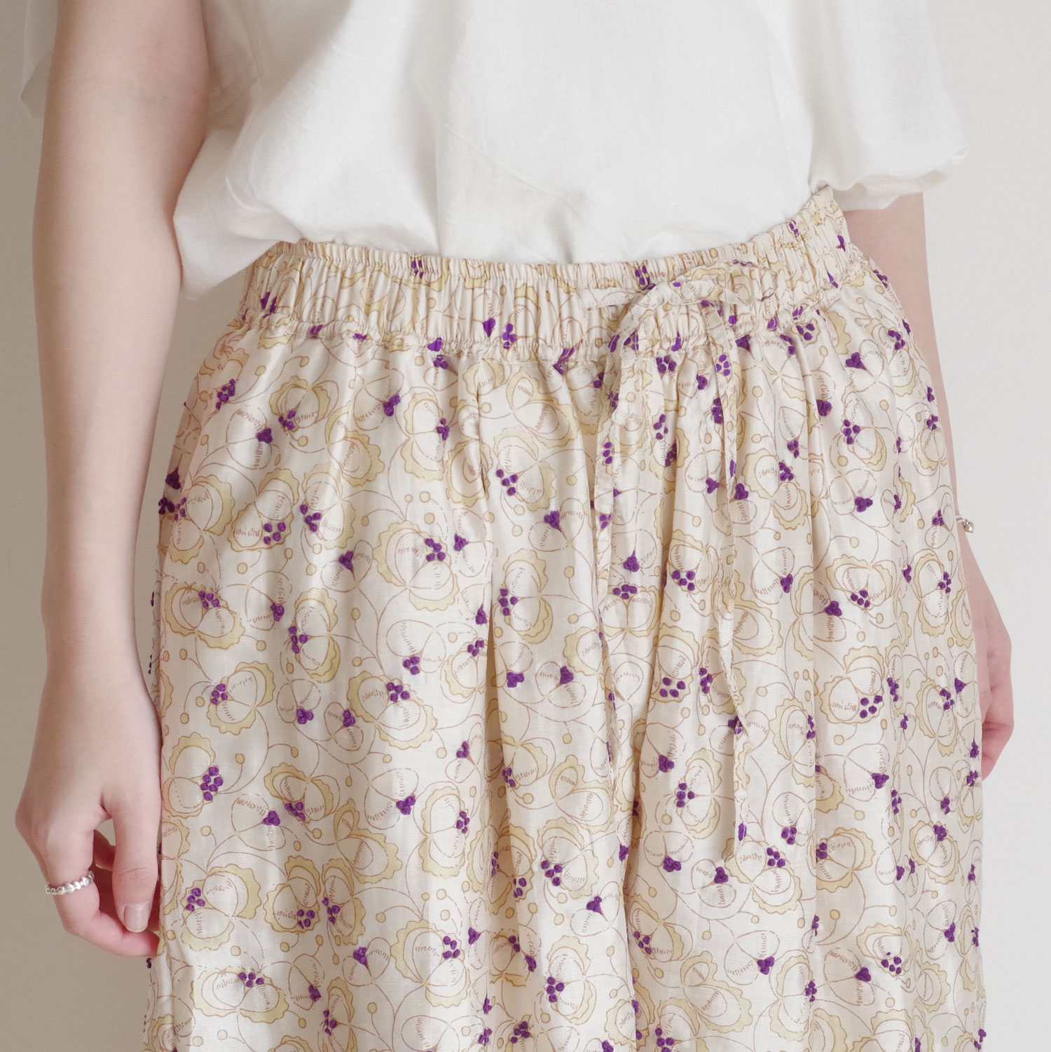 BUNON �֥Υ� : Embroidery TuckPants �ɽ����å��ѥ��