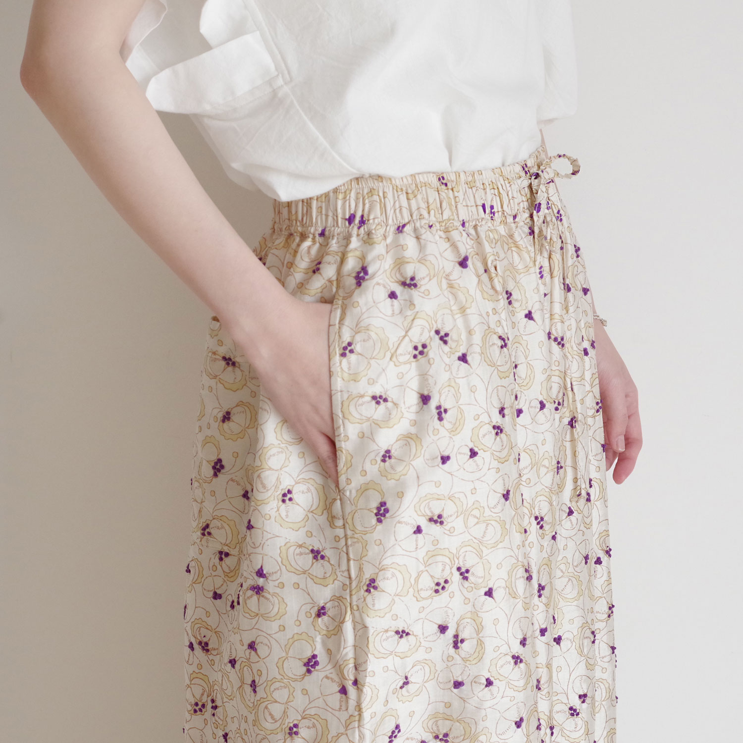 BUNON �֥Υ� : Embroidery TuckPants �ɽ����å��ѥ��