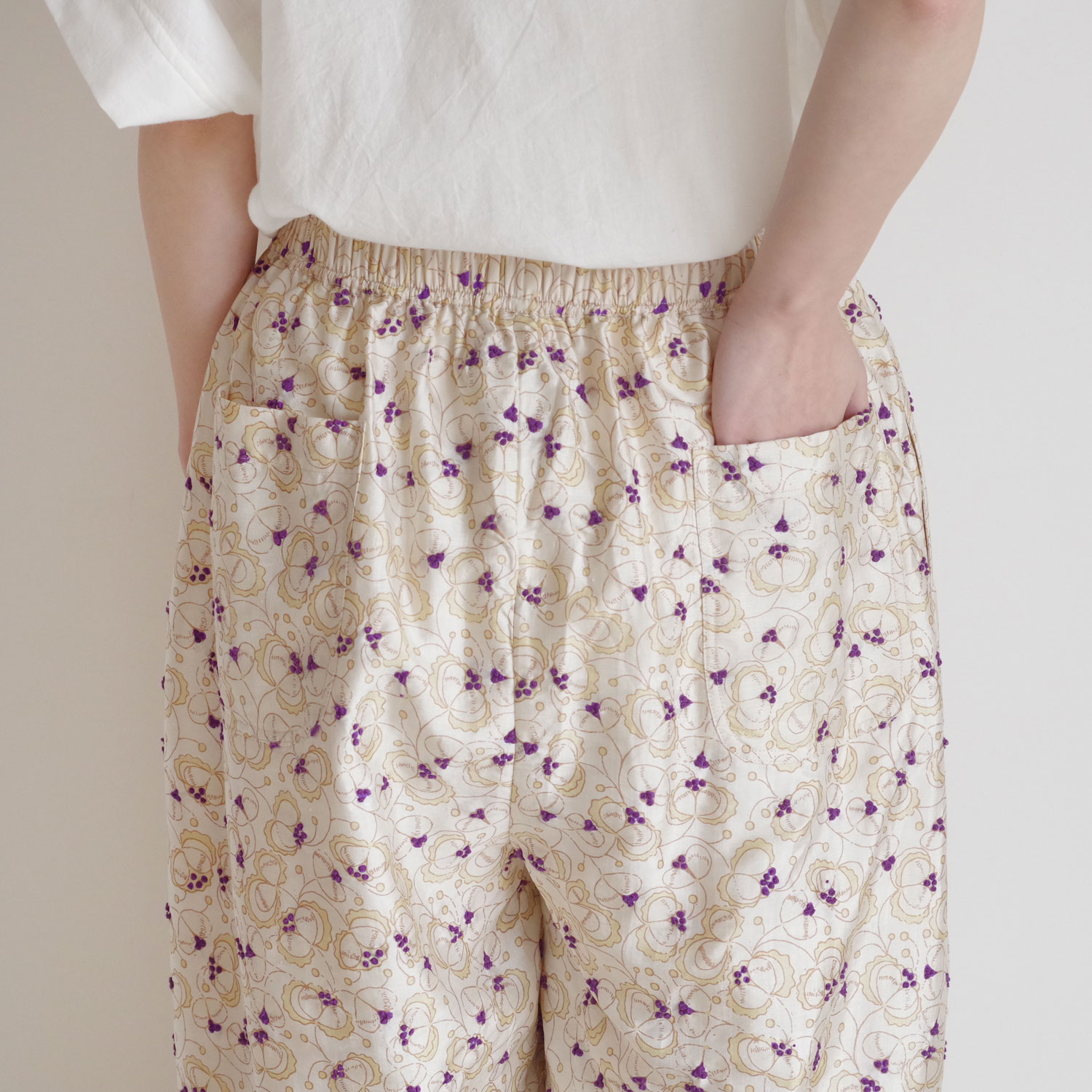 BUNON �֥Υ� : Embroidery TuckPants �ɽ����å��ѥ��