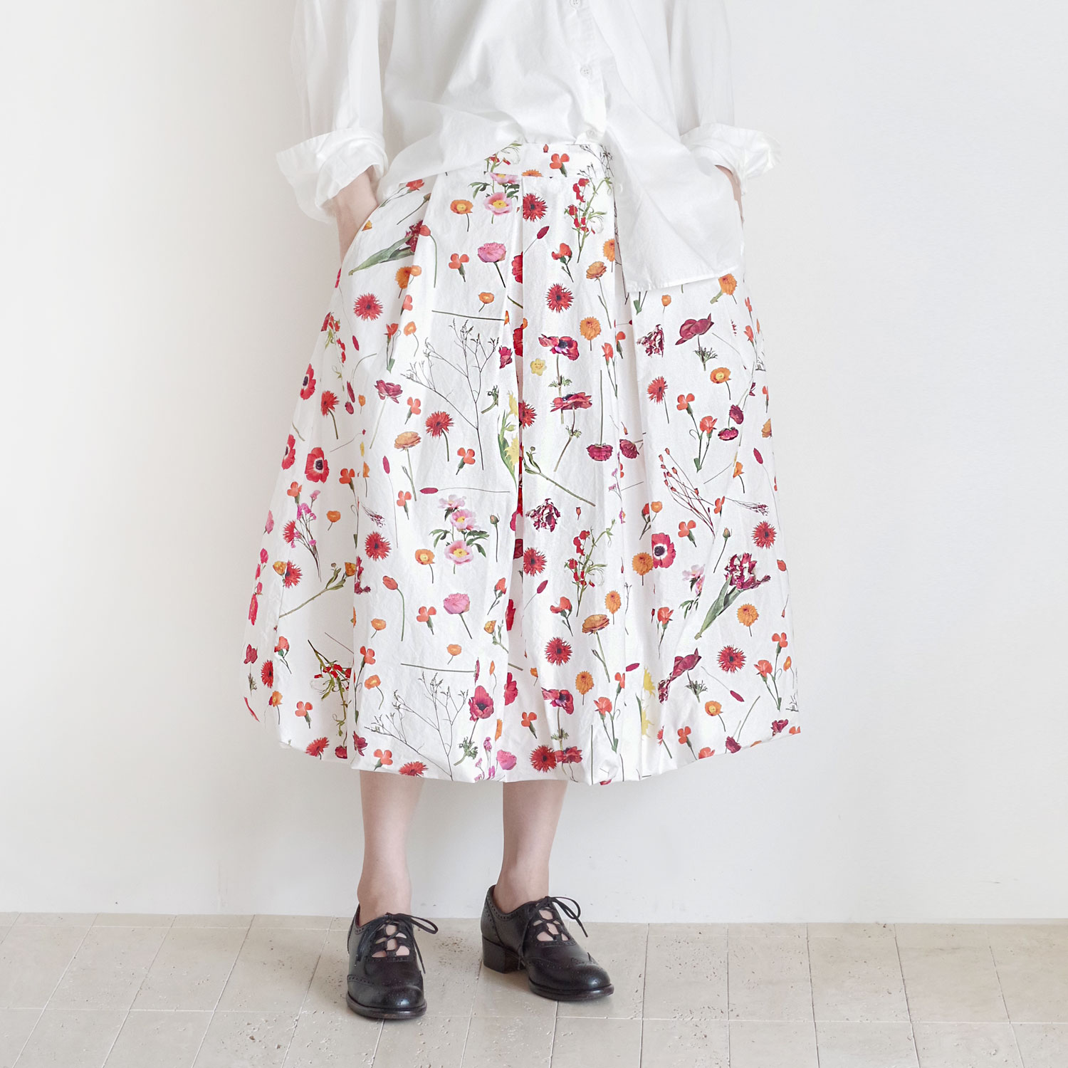 H+ HANNOH WESSEL ���å���ץ�她���Ρ��������� : SKIRT Print Jamila �ե��ץ��ȥХ롼�󥹥�����
