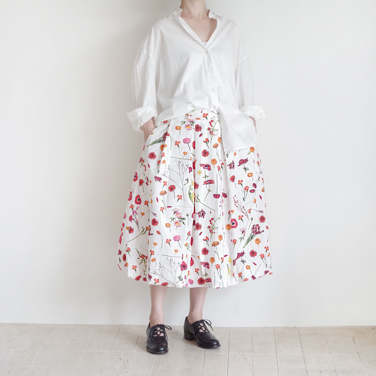 H+ HANNOH WESSEL ���å���ץ�她���Ρ��������� : SKIRT Print Jamila �ե��ץ��ȥХ롼�󥹥�����
