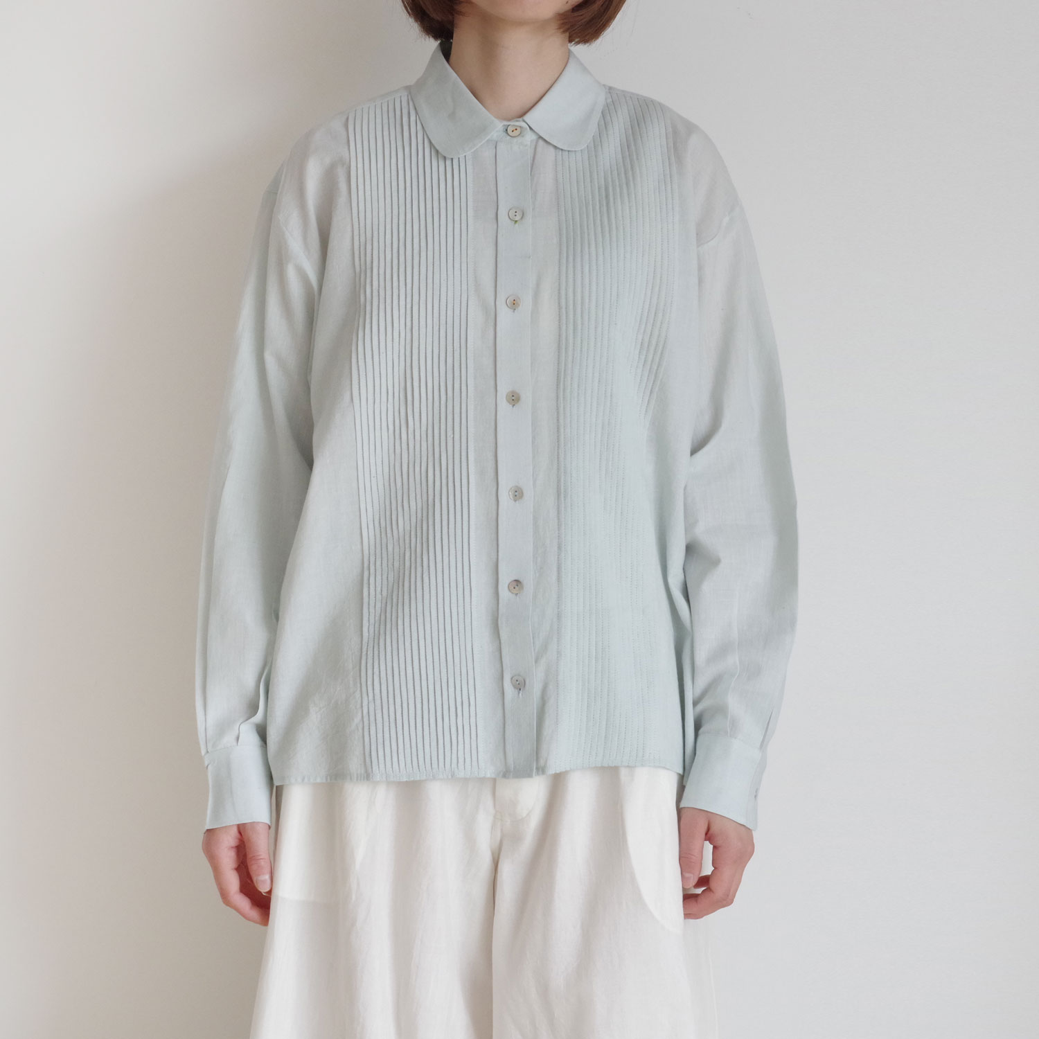 maku textiles �ޥ��ƥ��������륺 : PLEATED SHIRT_493 �饦��ɥ��顼�����