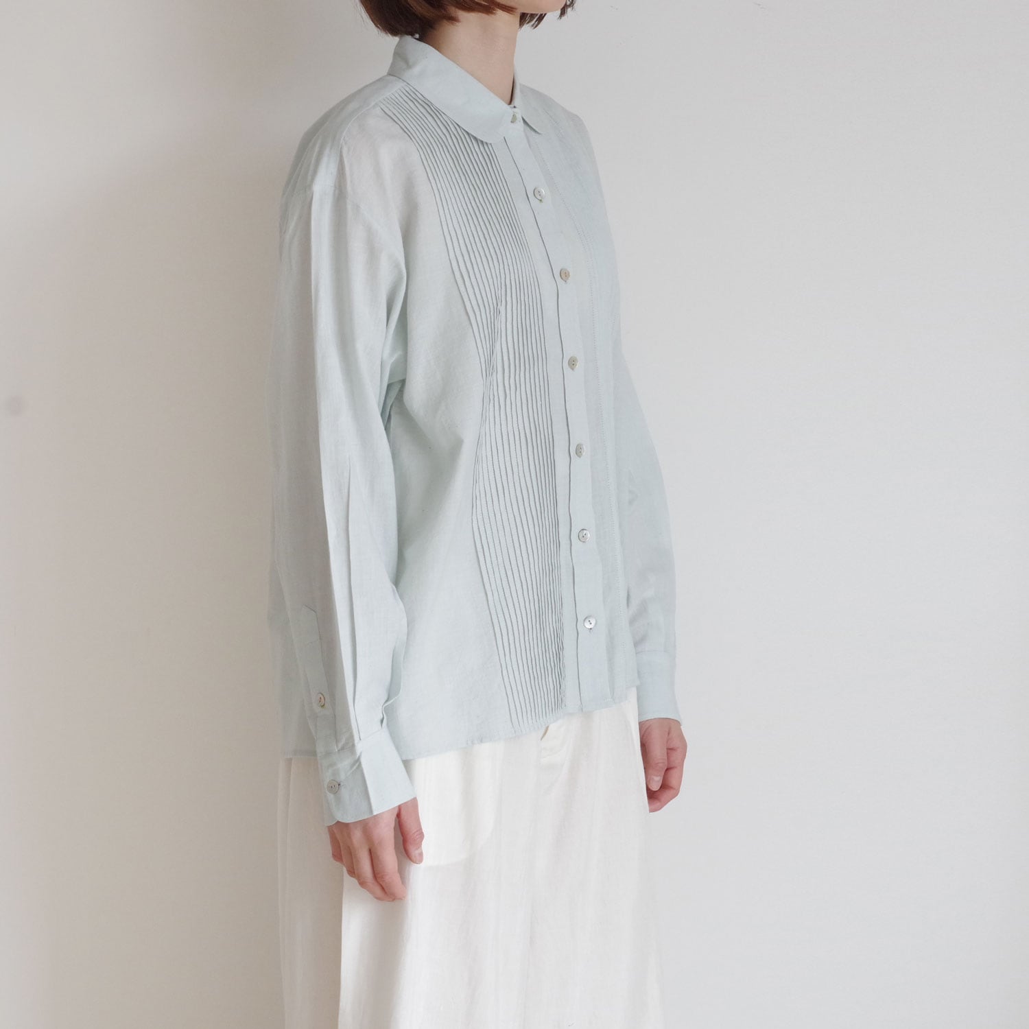 maku textiles �ޥ��ƥ��������륺 : PLEATED SHIRT_493 �饦��ɥ��顼�����