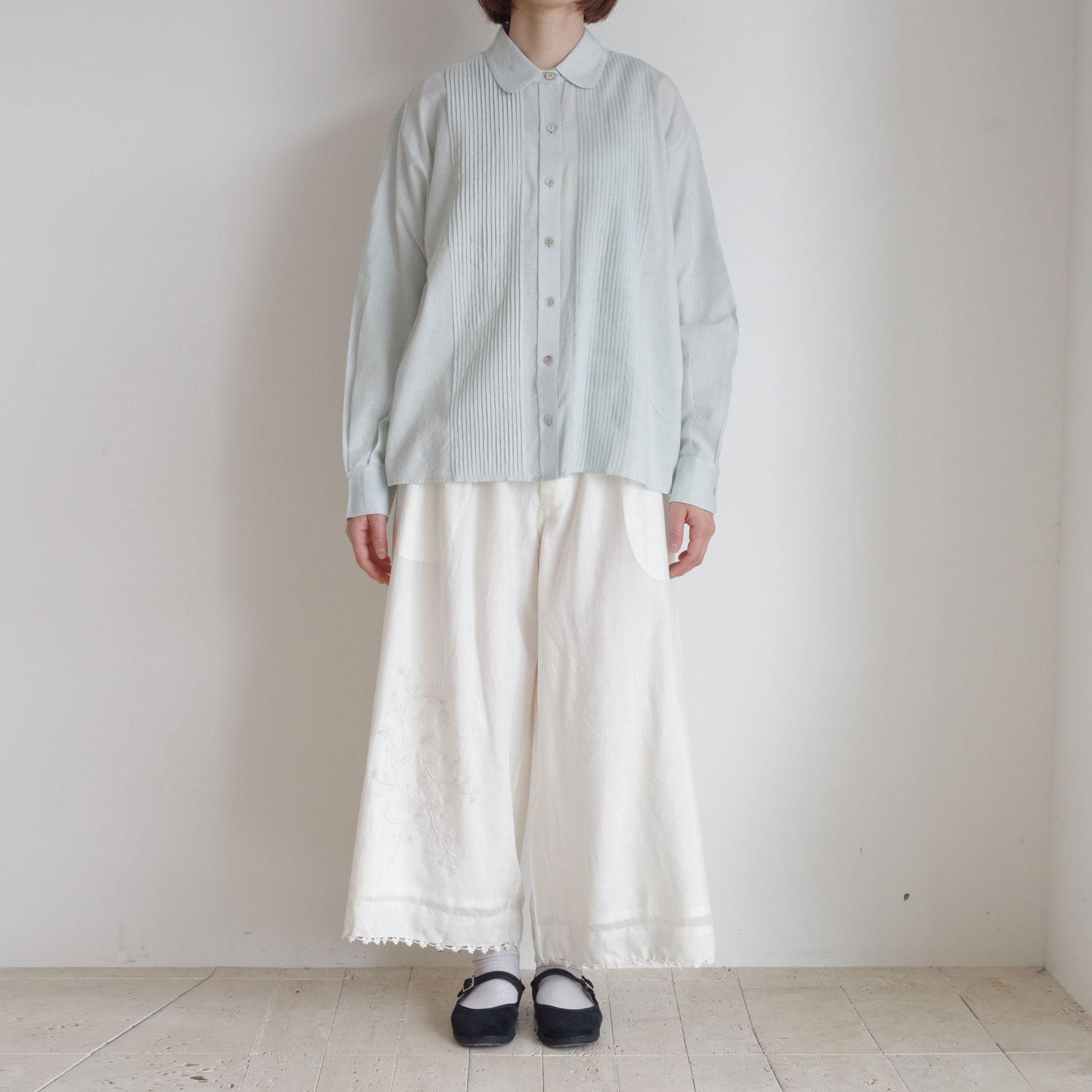maku textiles �ޥ��ƥ��������륺 : PLEATED SHIRT_493 �饦��ɥ��顼�����