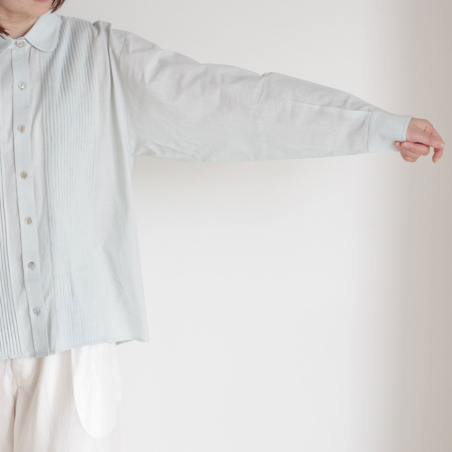 maku textiles �ޥ��ƥ��������륺 : PLEATED SHIRT_493 �饦��ɥ��顼�����