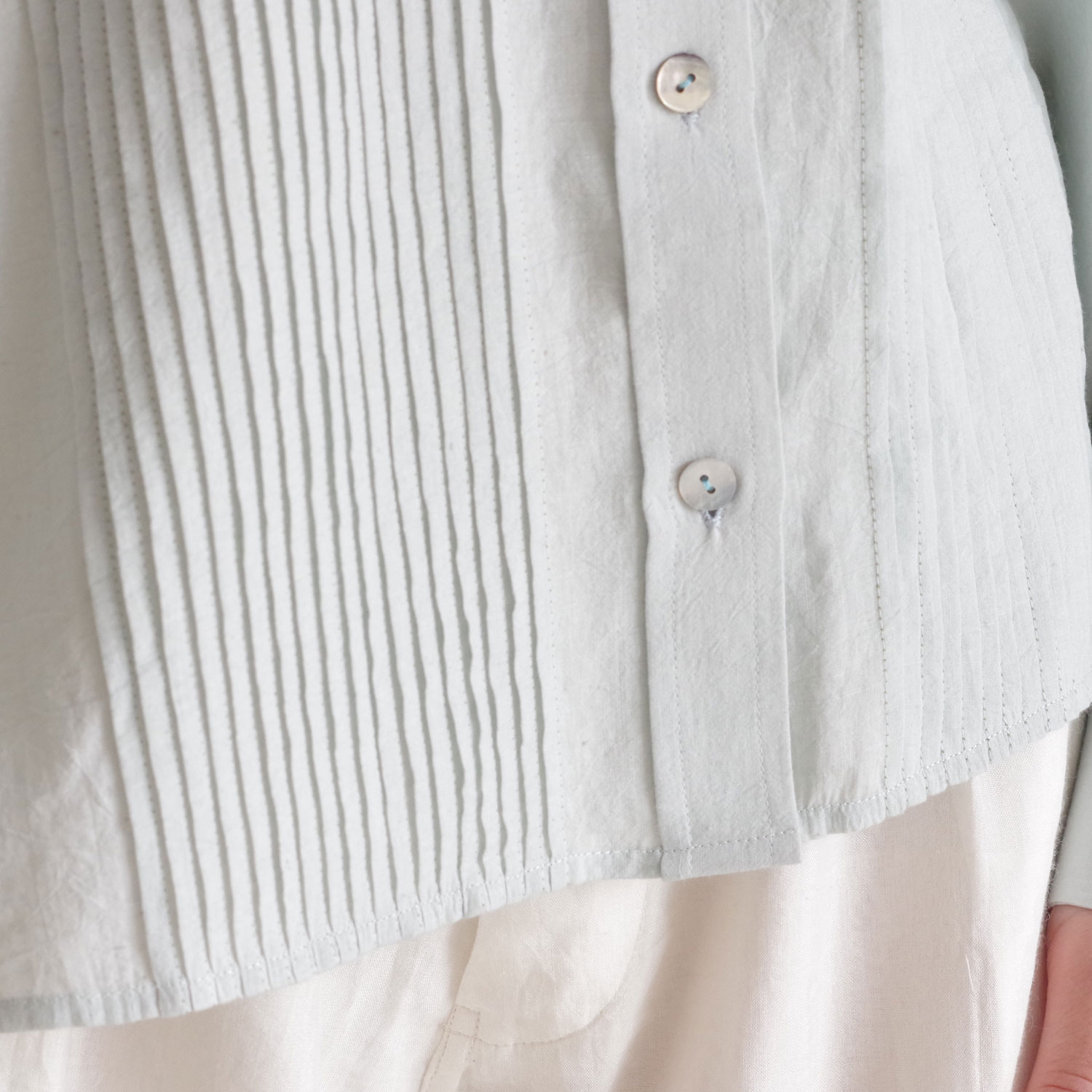 maku textiles �ޥ��ƥ��������륺 : PLEATED SHIRT_493 �饦��ɥ��顼�����