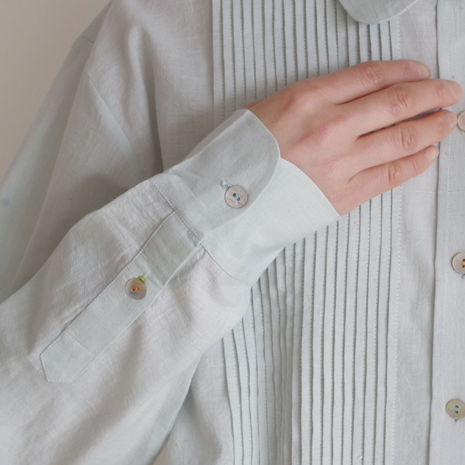 maku textiles �ޥ��ƥ��������륺 : PLEATED SHIRT_493 �饦��ɥ��顼�����