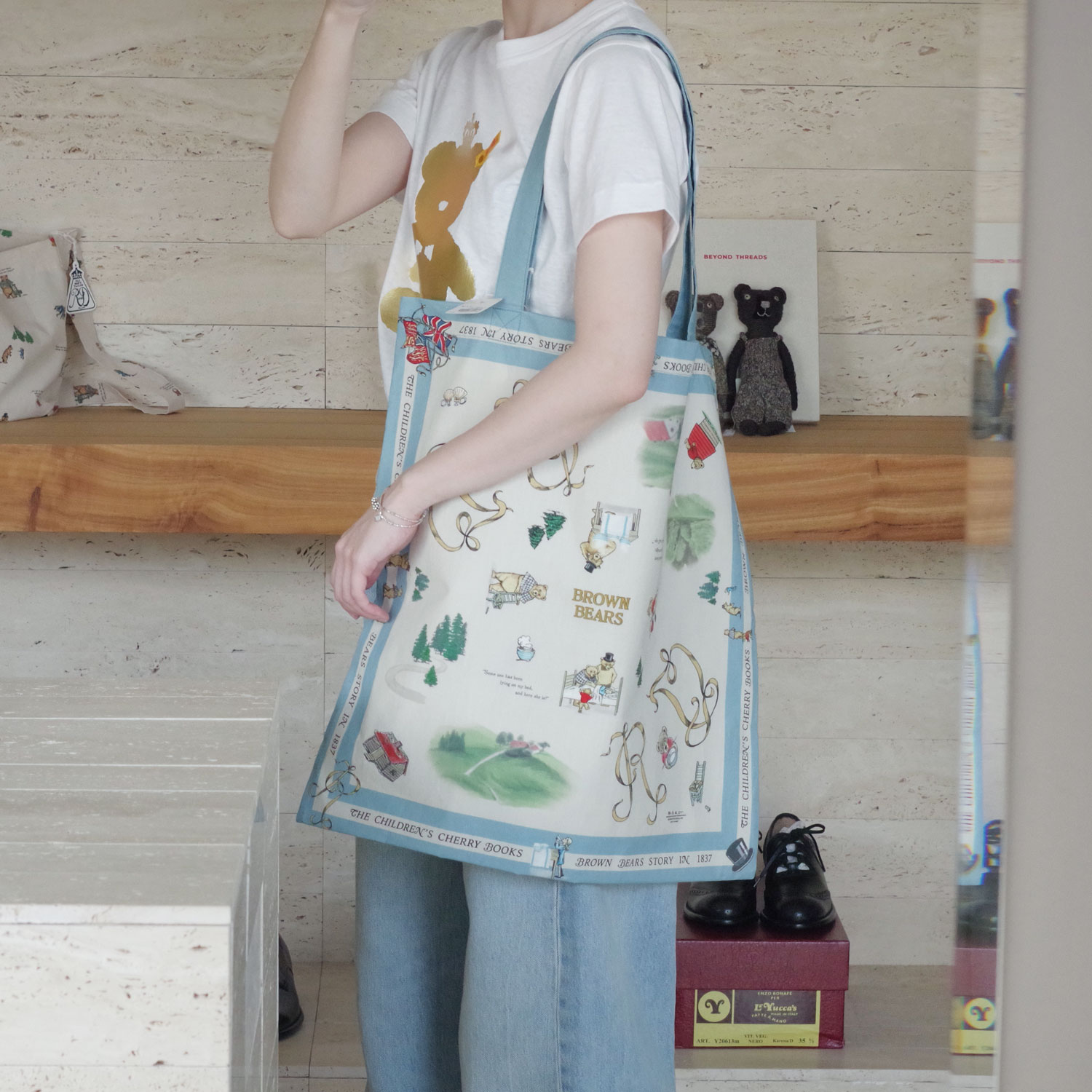 R&D.M.Co- ������ɥޥ󥺥ơ��顼 : BROWN BEARS PANEL TOTE �ѥͥ�ȡ���