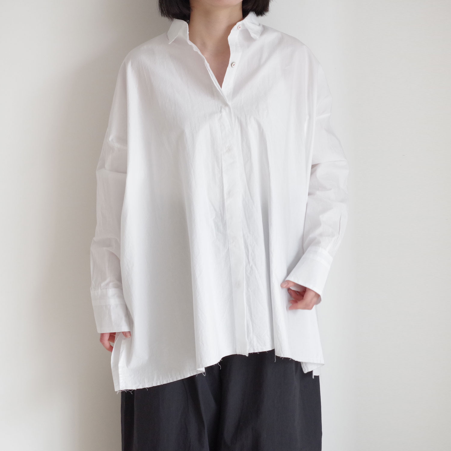 H+ HANNOH WESSEL ���å���ץ�她���Ρ��������� : SHIRT Carletta(White) �ե饤�ե���ȥ磻�ɥ����