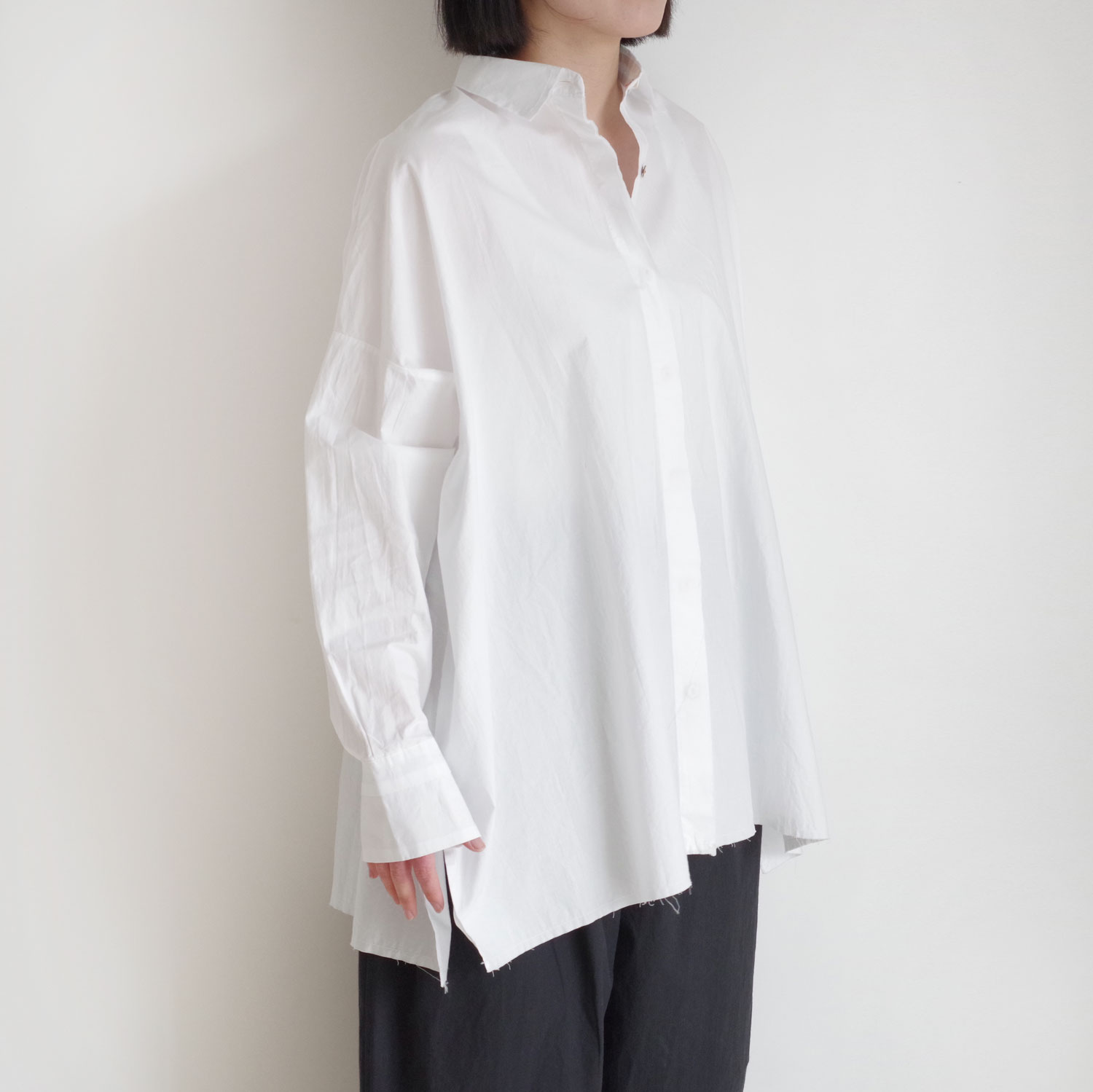 H+ HANNOH WESSEL ���å���ץ�她���Ρ��������� : SHIRT Carletta(White) �ե饤�ե���ȥ磻�ɥ����