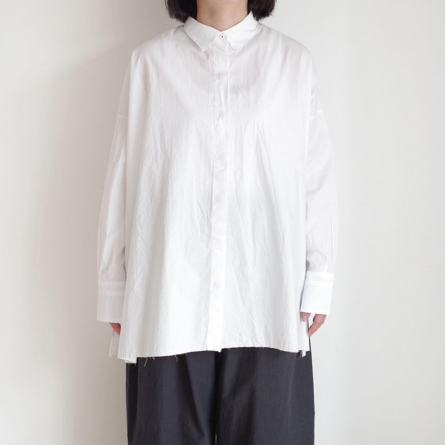 H+ HANNOH WESSEL ���å���ץ�她���Ρ��������� : SHIRT Carletta(White) �ե饤�ե���ȥ磻�ɥ����