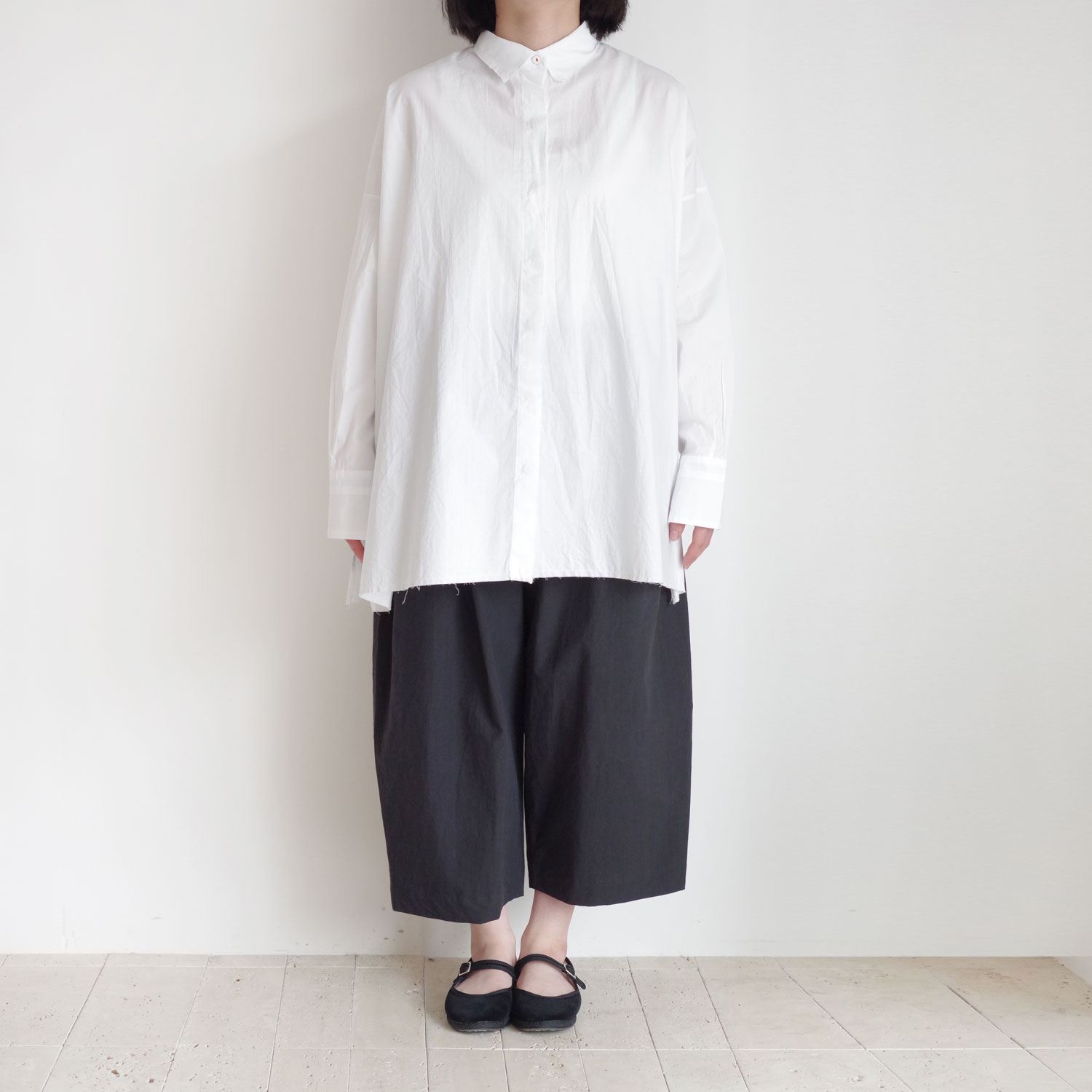 H+ HANNOH WESSEL ���å���ץ�她���Ρ��������� : SHIRT Carletta(White) �ե饤�ե���ȥ磻�ɥ����
