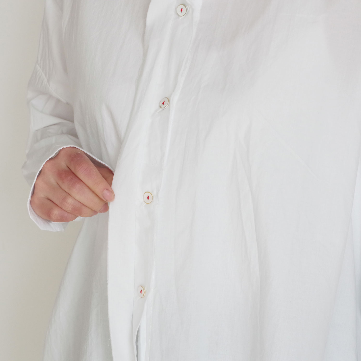 H+ HANNOH WESSEL ���å���ץ�她���Ρ��������� : SHIRT Carletta(White) �ե饤�ե���ȥ磻�ɥ����