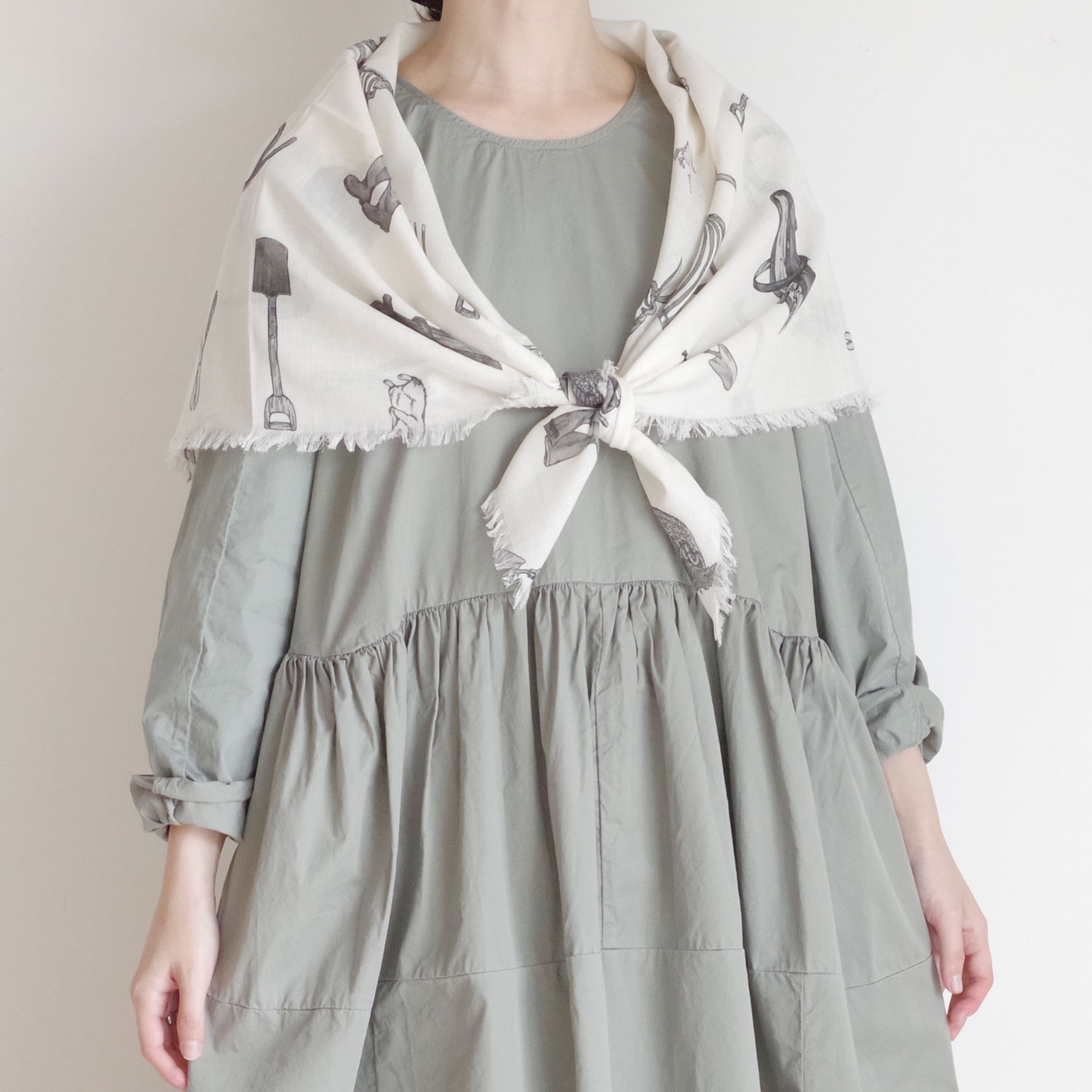 R&D.M.Co-☆GREAT GREEN THUMB GAUZE SHAWL R&D.M.Co- オールドマンズテーラー : GREAT GREEN THUMB GAUZE