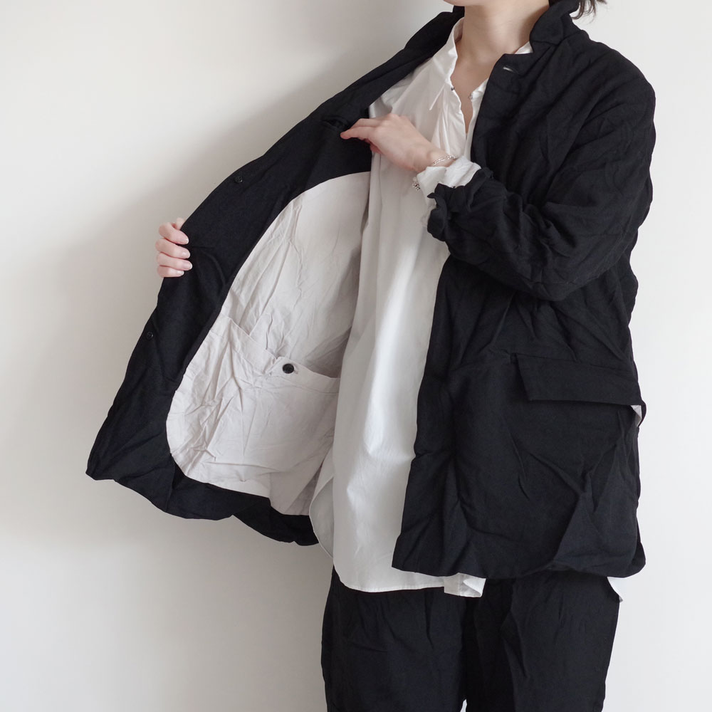 GARMENT REPRODUCTION OF WORKERS : PEDDLERS COAT dry black ڥɥ顼 ɥ饤֥å