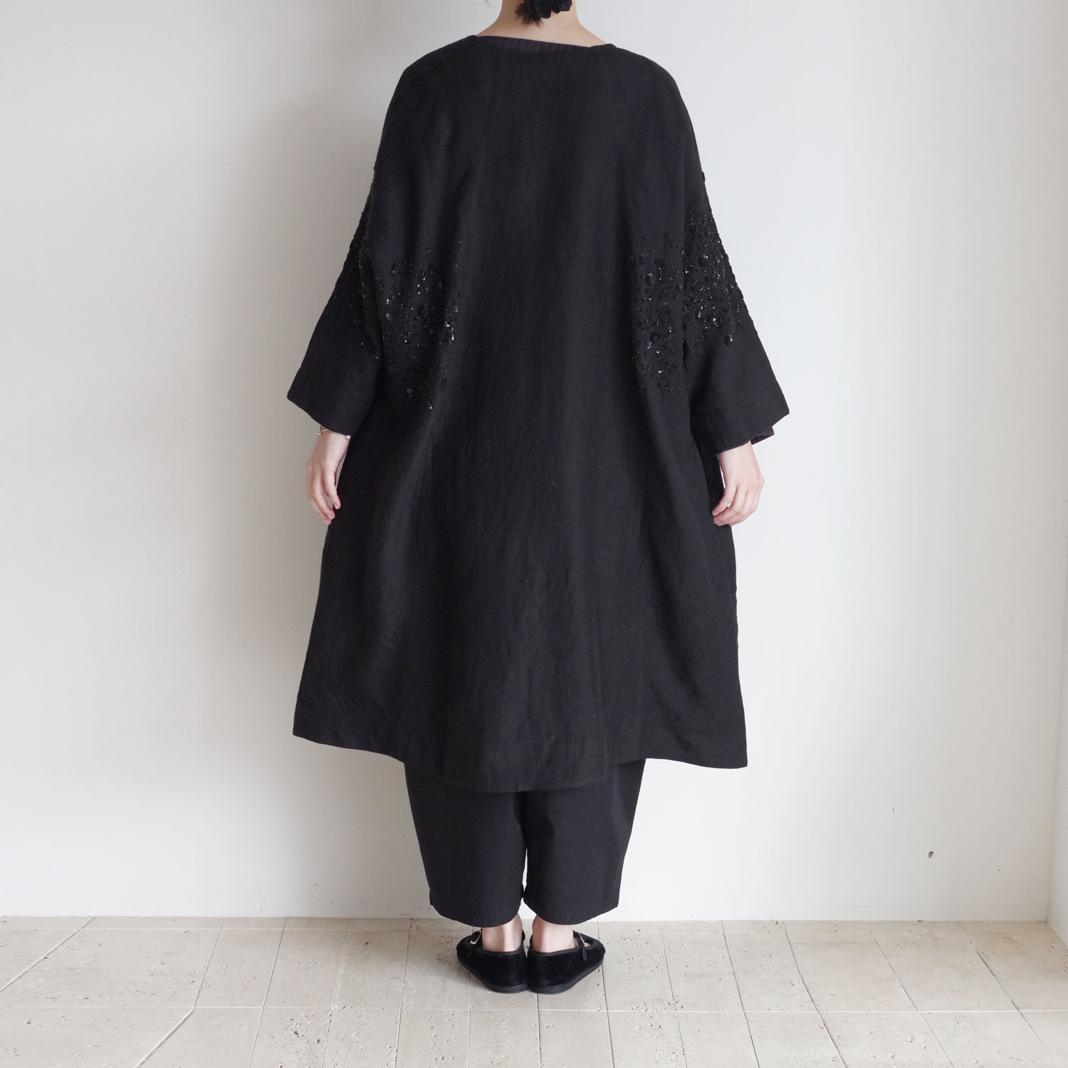 AODRESS �����ɥ쥹 : sprayed NIWA northern sequins coocoon coat �ɽ�������