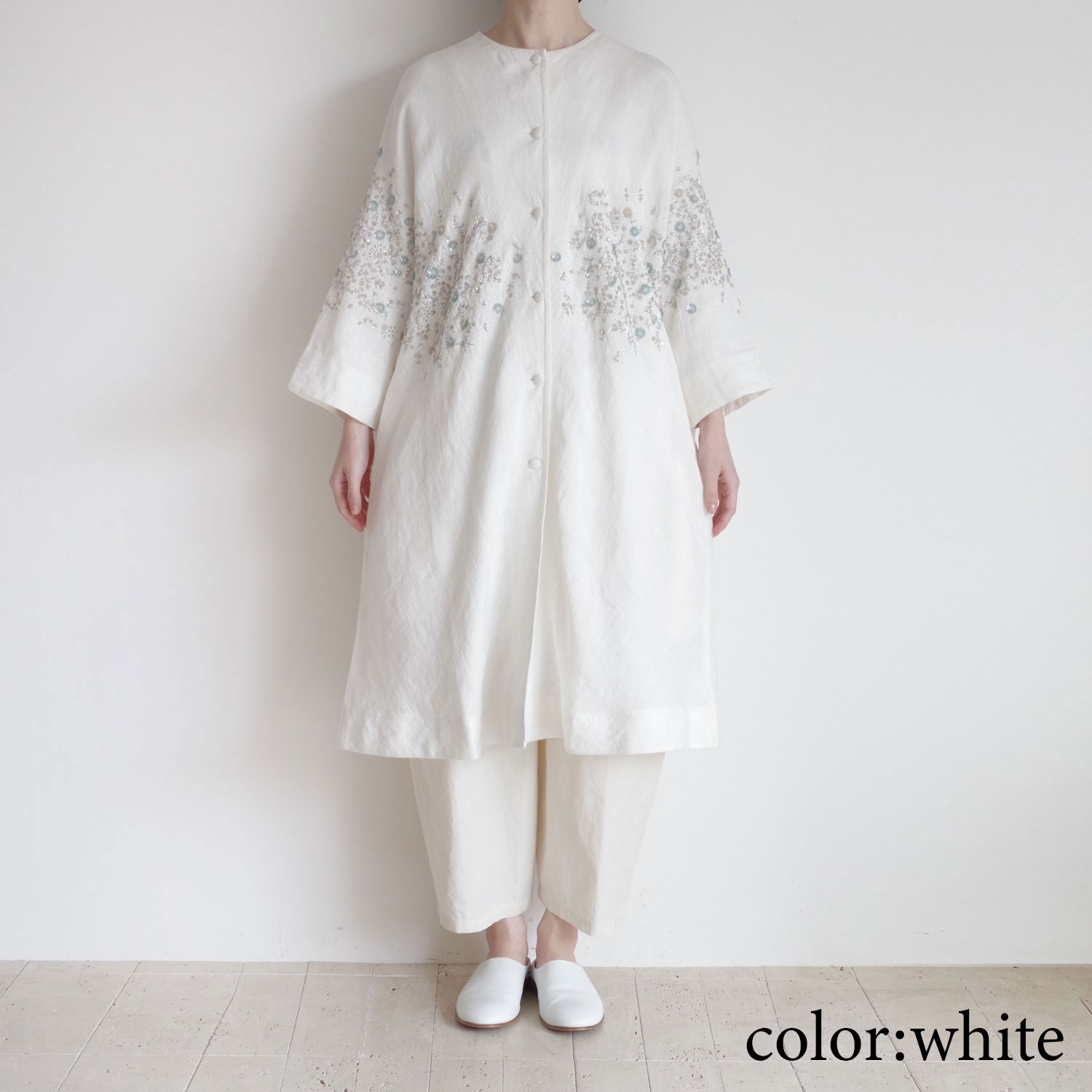 AODRESS �����ɥ쥹 : sprayed NIWA northern sequins coocoon coat �ɽ�������