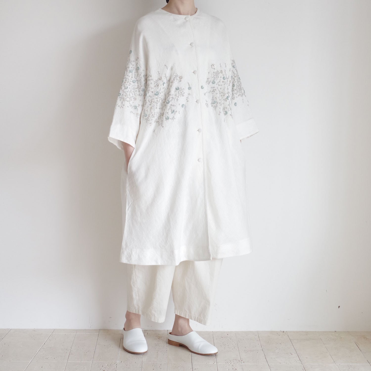 AODRESS �����ɥ쥹 : sprayed NIWA northern sequins coocoon coat �ɽ�������