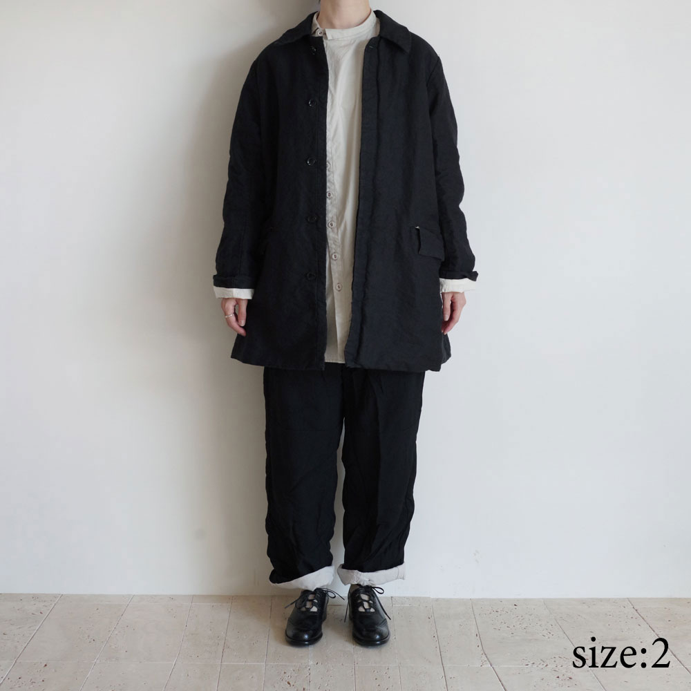 GARMENT REPRODUCTION OF WORKERS : PEDDLERS COAT BAL COLLAR (WASABI BLACK)