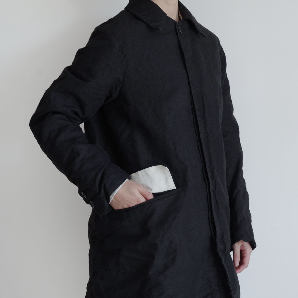 GARMENT REPRODUCTION OF WORKERS : PEDDLERS COAT BAL COLLAR (WASABI BLACK)