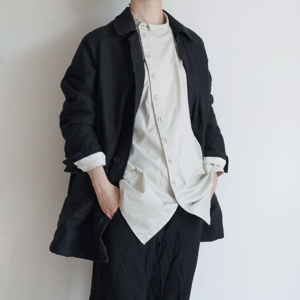 GARMENT REPRODUCTION OF WORKERS : PEDDLERS COAT BAL COLLAR (WASABI BLACK)