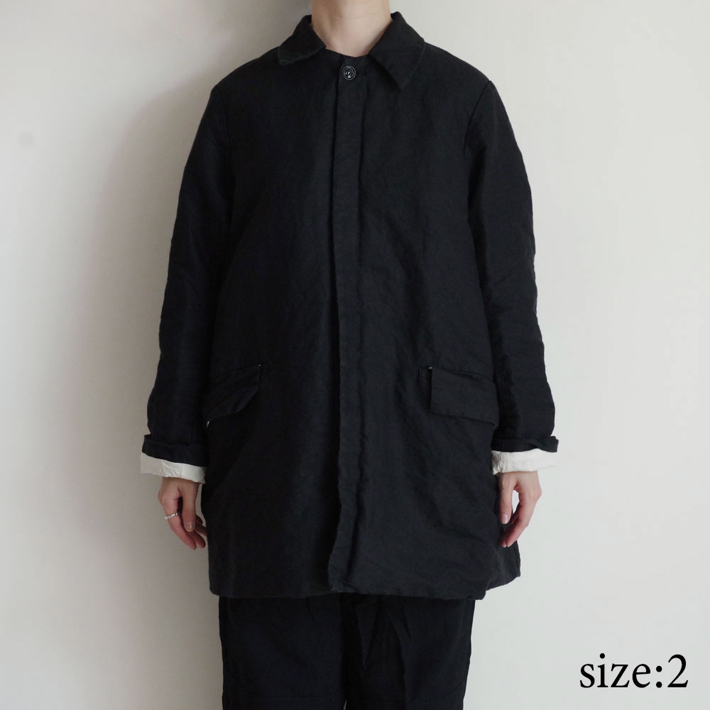GARMENT REPRODUCTION OF WORKERS : PEDDLERS COAT BAL COLLAR (WASABI BLACK)