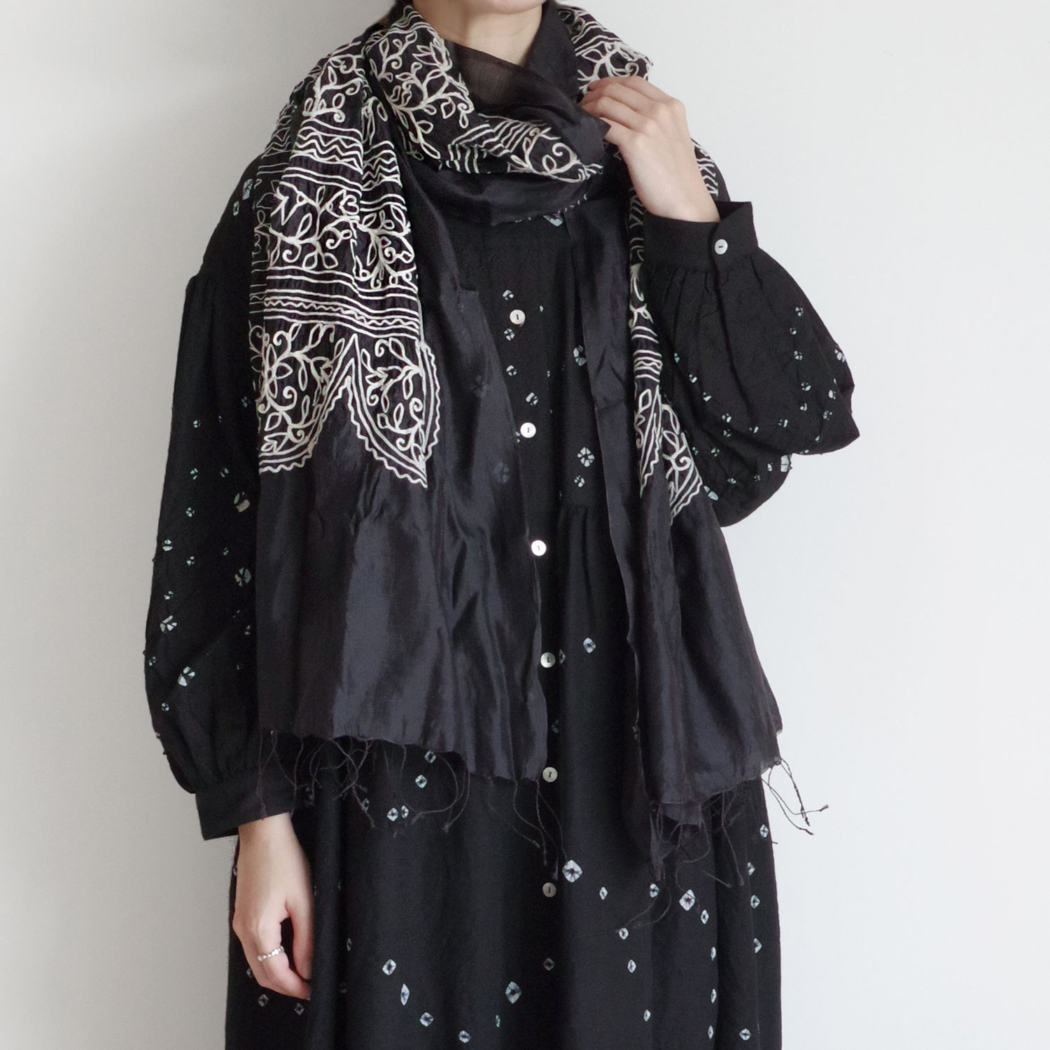 maku textiles �ޥ��ƥ��������륺 : BIRGIT �ɽ����륯���ȡ��� (BLACK)