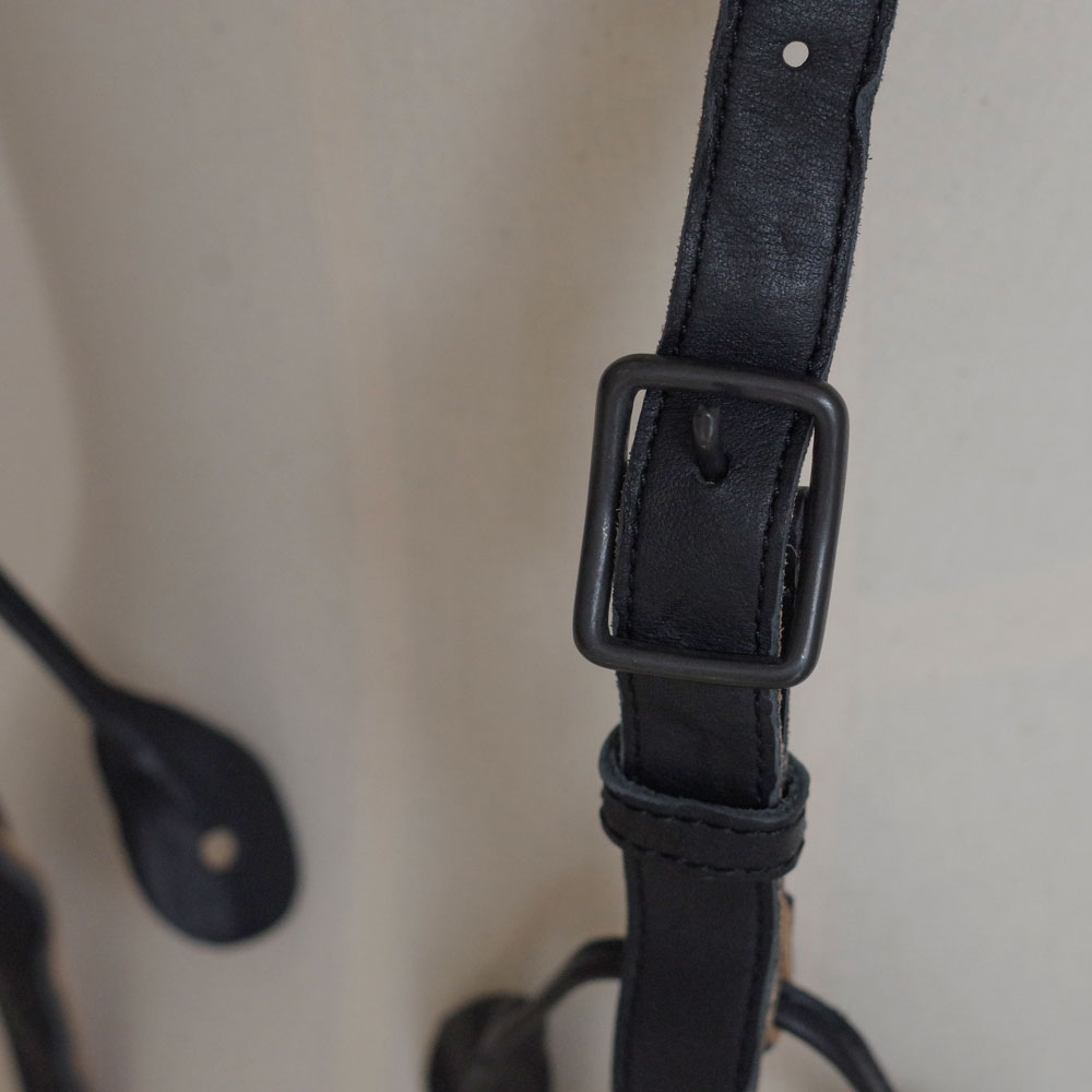 GARMENT REPRODUCTION OF WORKERS : LEATHER SUSPENDER BLACK �쥶�������ڥ����