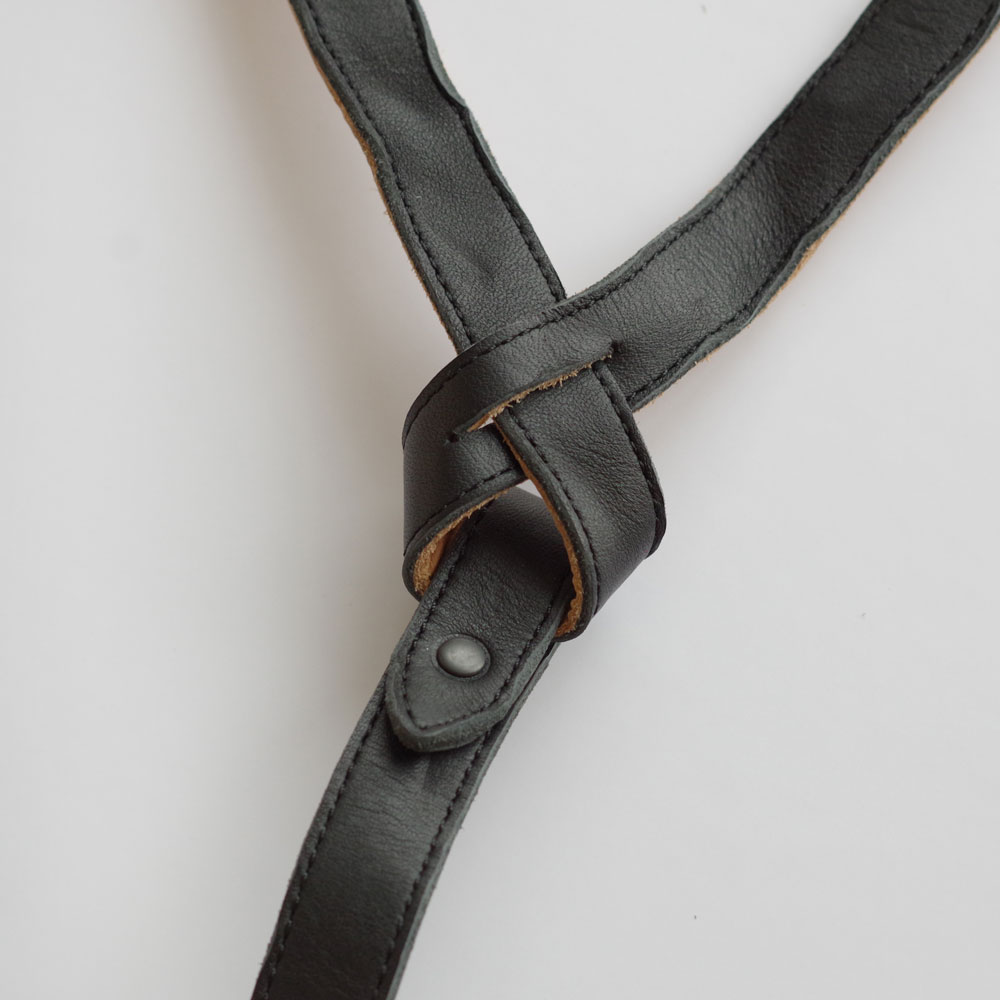 GARMENT REPRODUCTION OF WORKERS : LEATHER SUSPENDER BLACK �쥶�������ڥ����