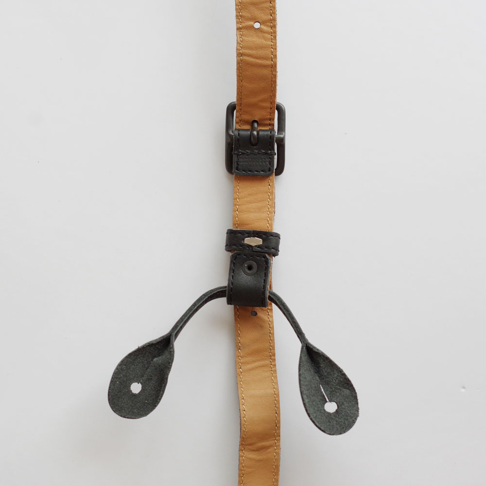 GARMENT REPRODUCTION OF WORKERS : LEATHER SUSPENDER BLACK �쥶�������ڥ����