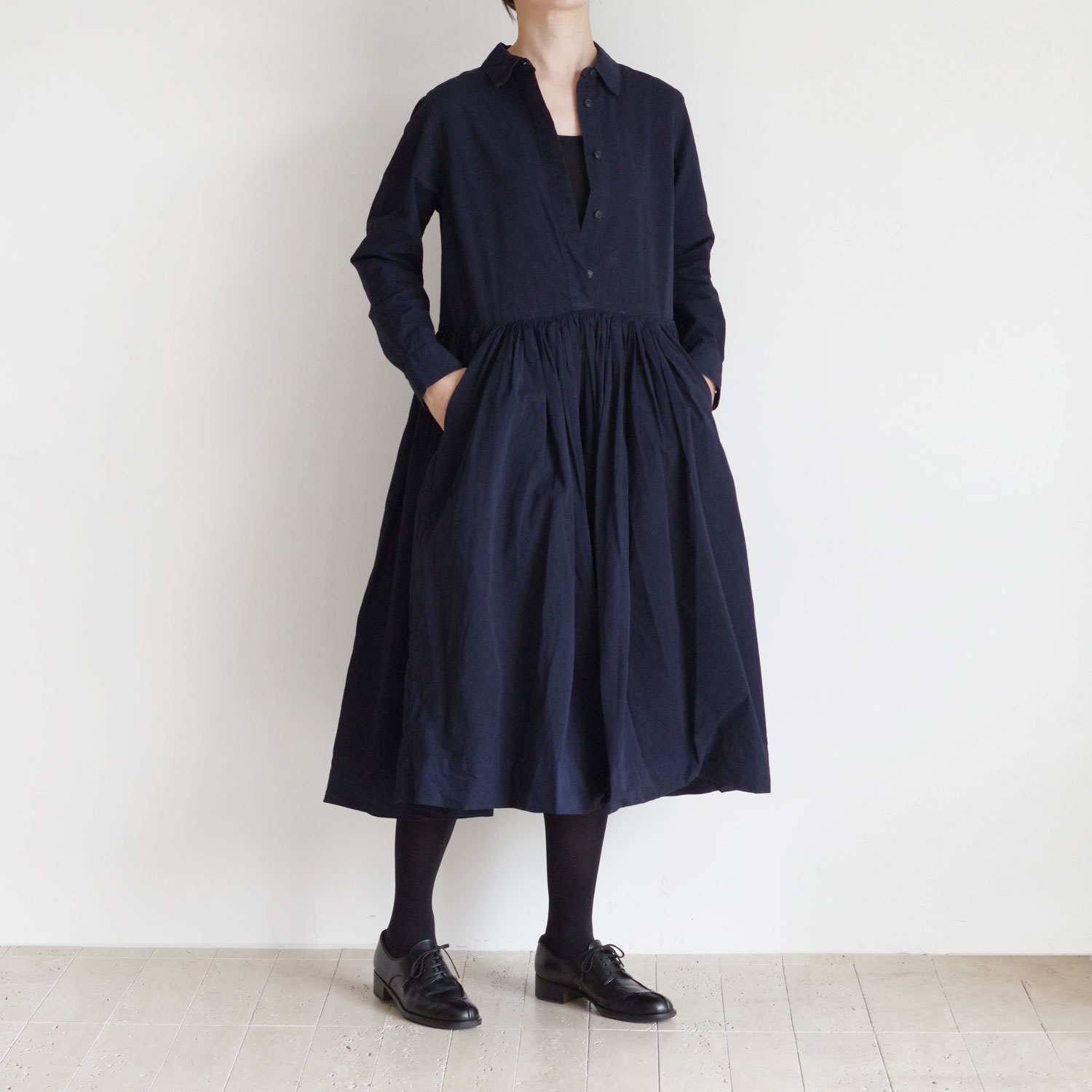 CASEY CASEY  : HELAYANE ROUCHE DRESS (NAVY) 㥶ĥԡ